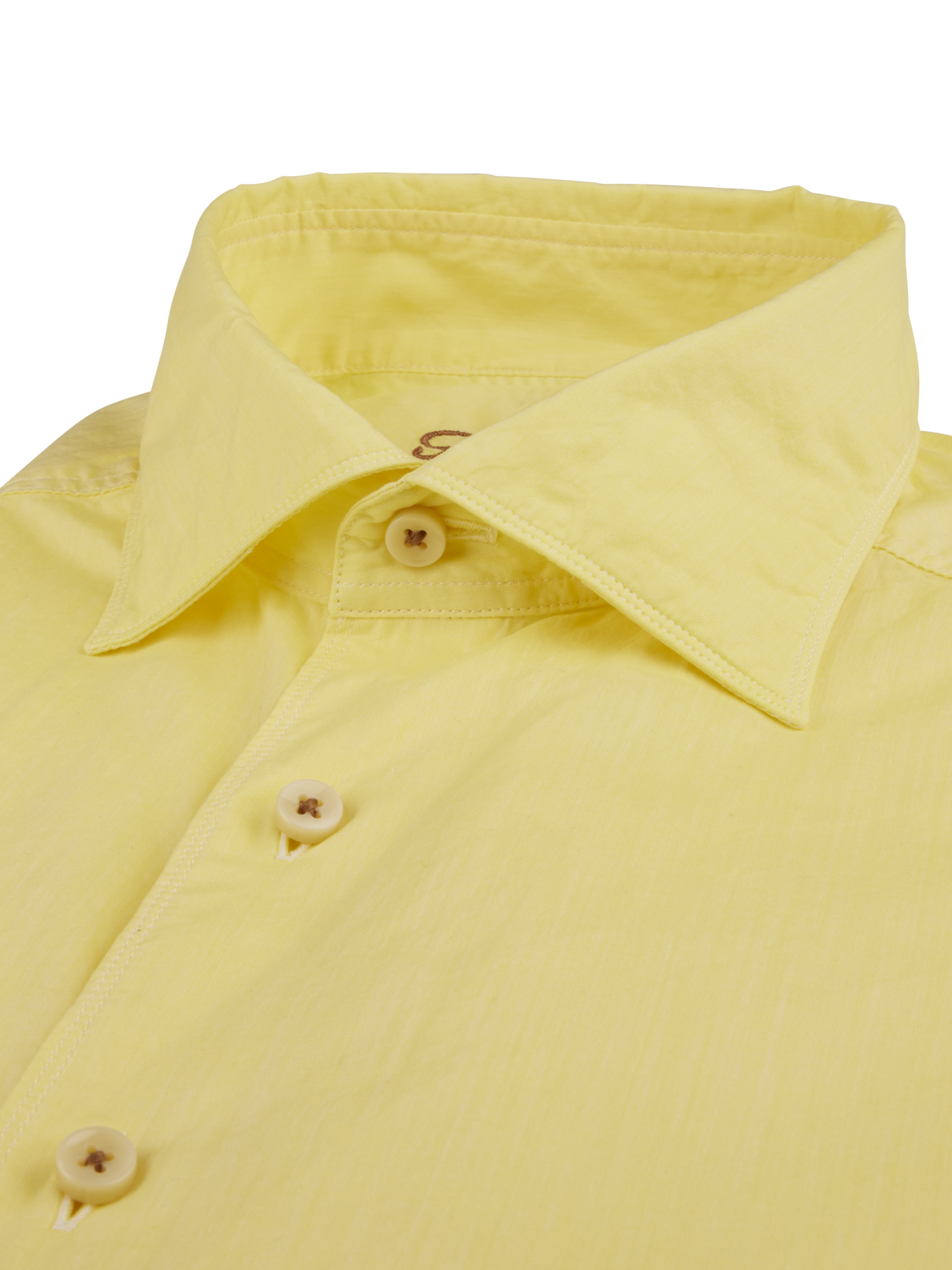 Casual Yellow Poplin Shirt