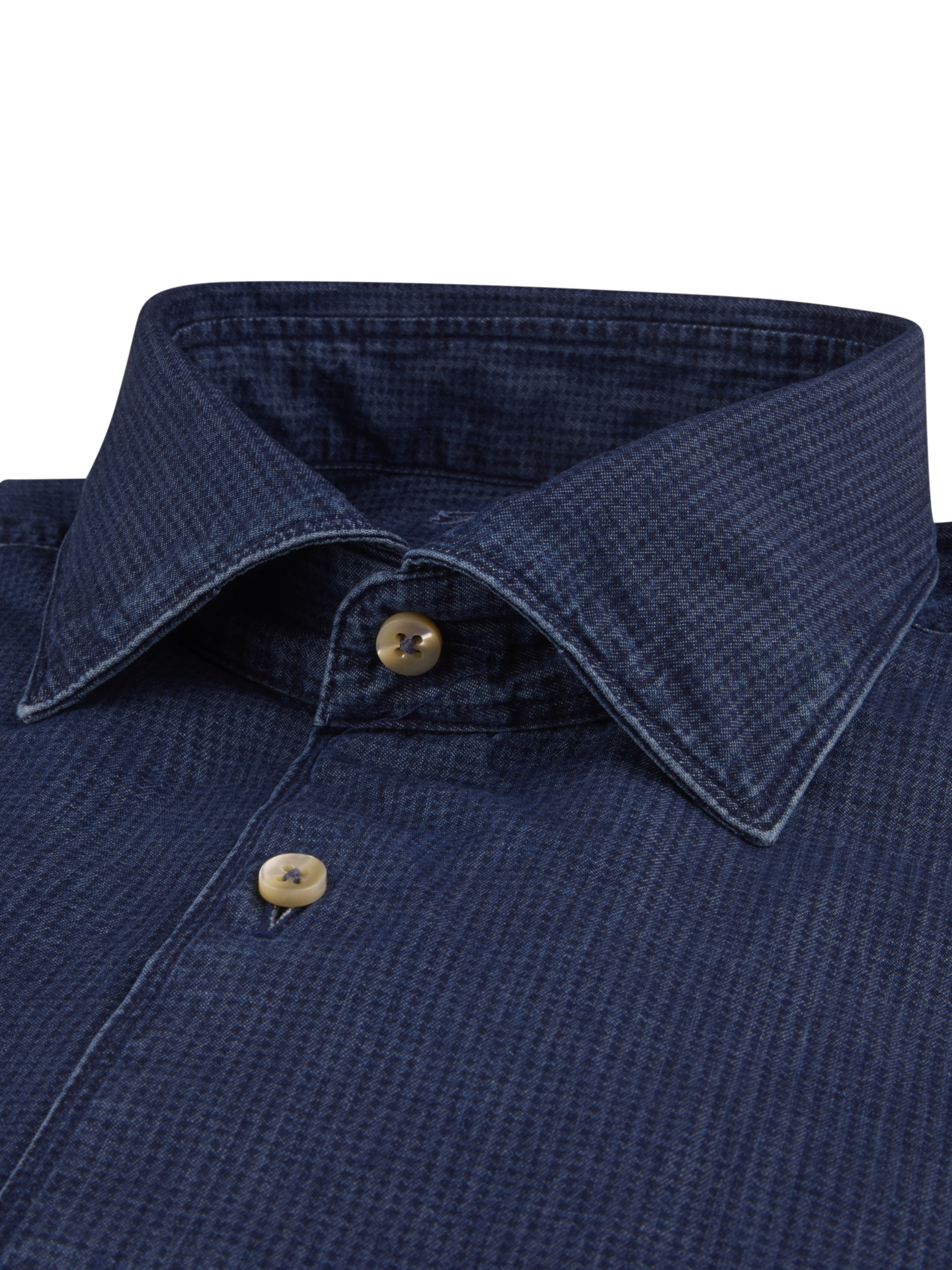 Dunkelblau Gemustertes Denimhemd