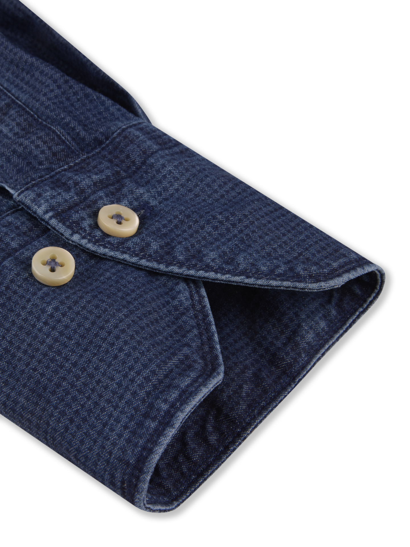 Dunkelblau Gemustertes Denimhemd