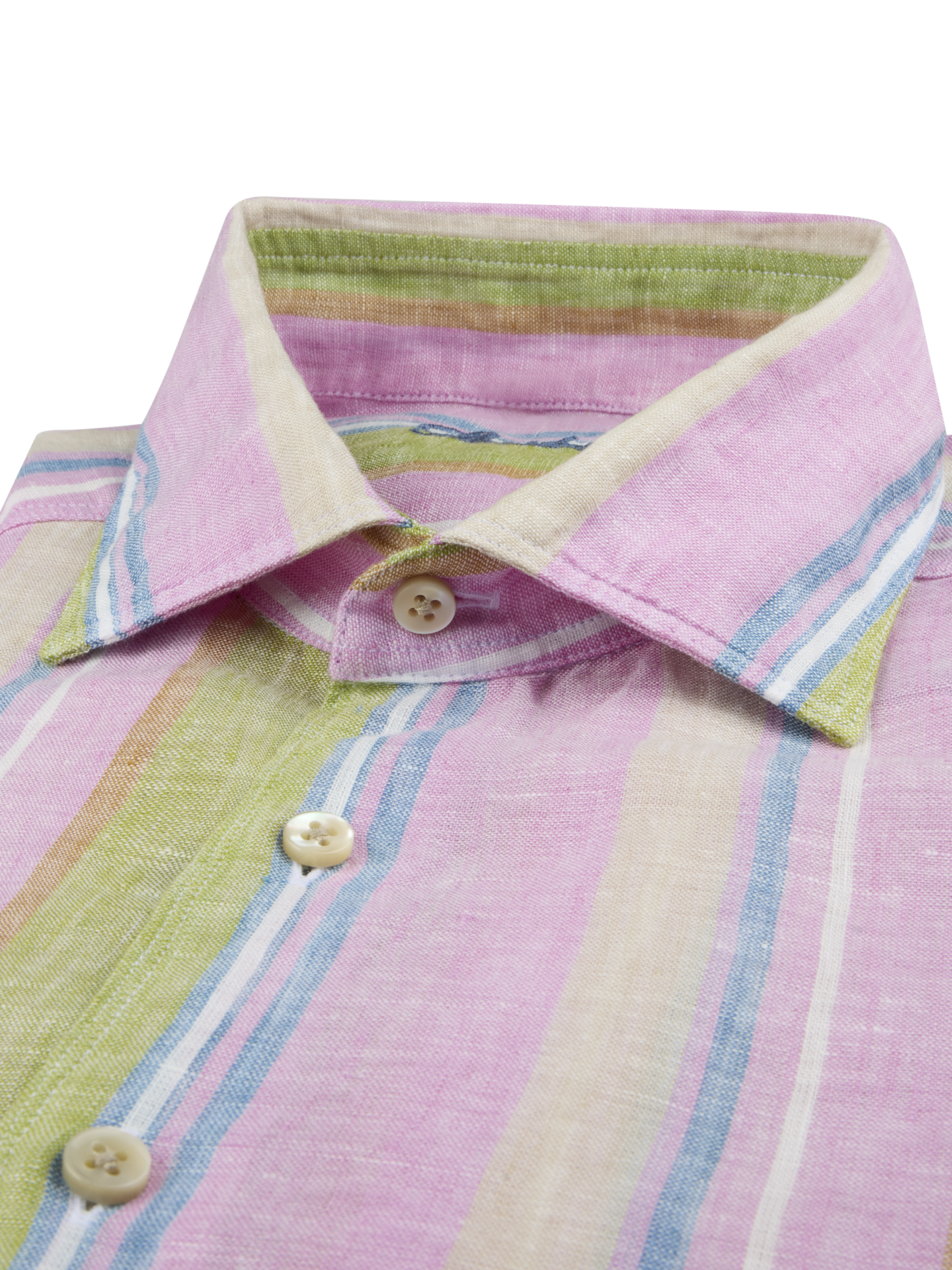 Pink Striped Linen Shirt 