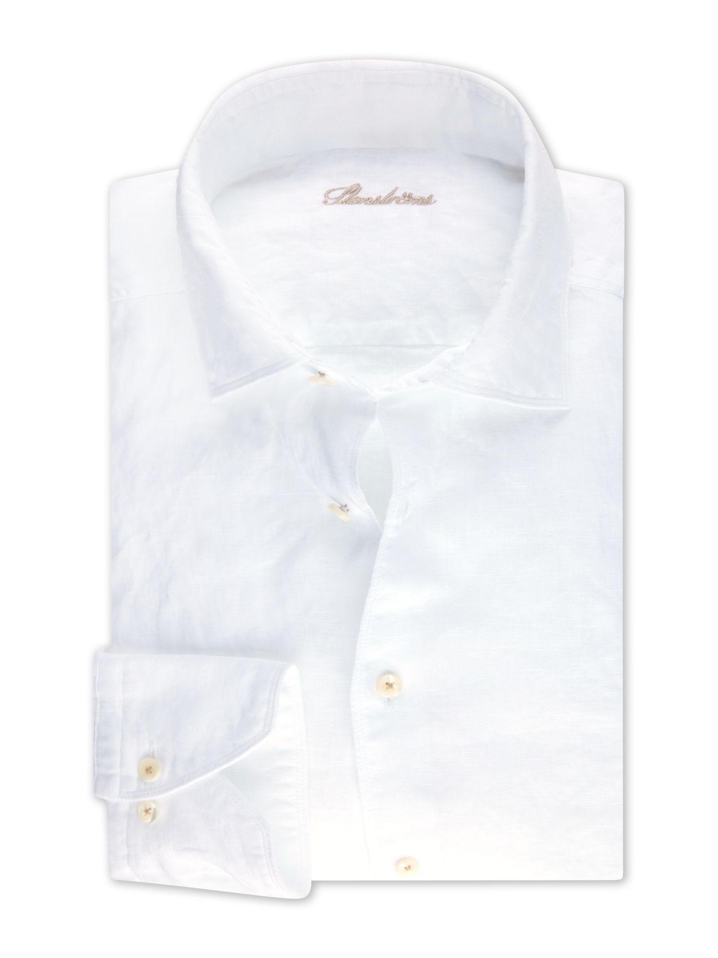 Stenströms Vit Linneskjorta, XL-Ärmar | Herr | Herrskjortor | Fitted Body | Storlek: XXL | Vit | Enfärgad | Extra Långa Ärmar
