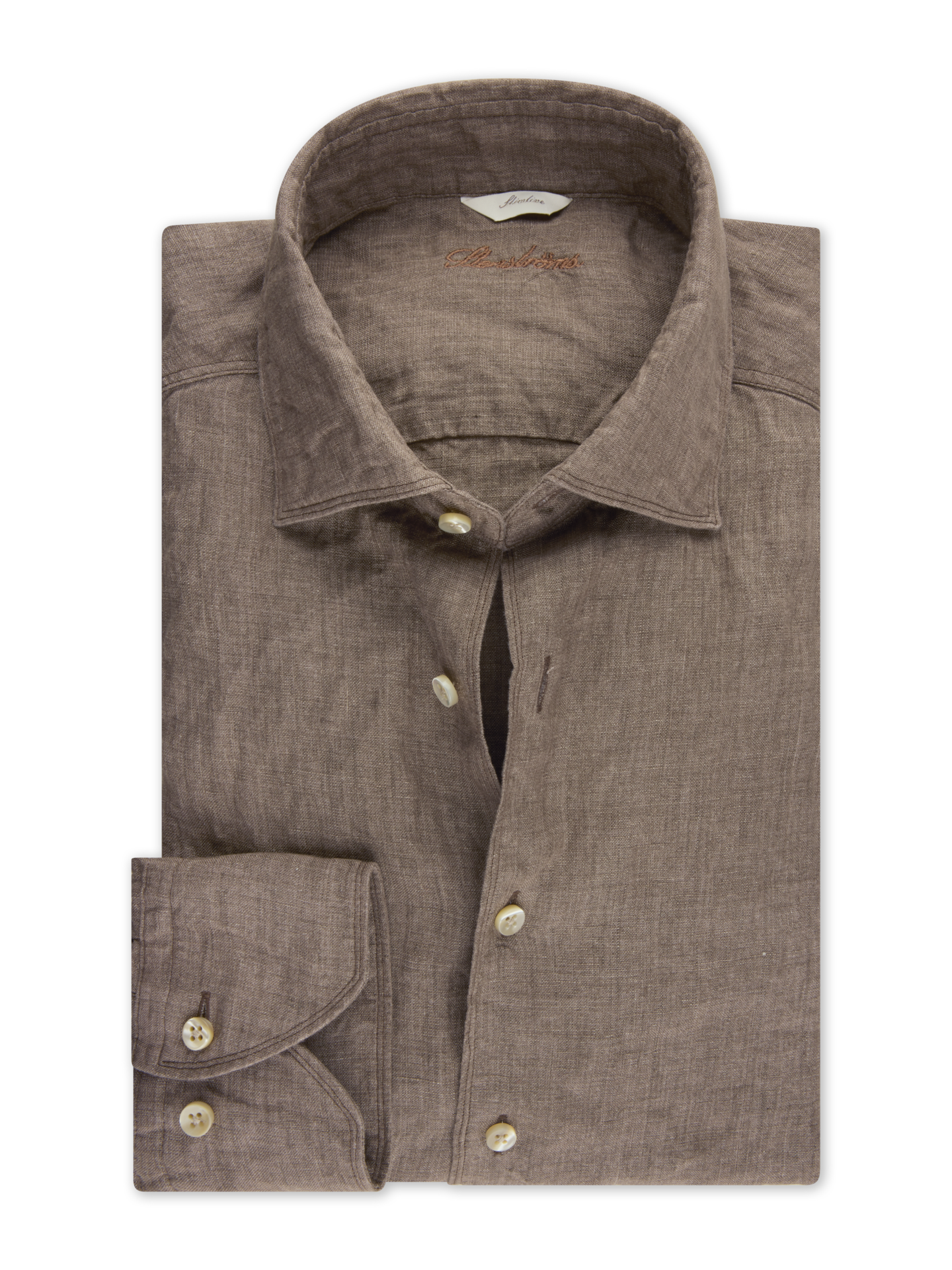 Stenströms Ljusbrun Linneskjorta, XL-Ärmar | Herr | Herrskjortor | Fitted Body | Storlek: XL | Ljusbrun | Enfärgad | Extra Långa Ärmar