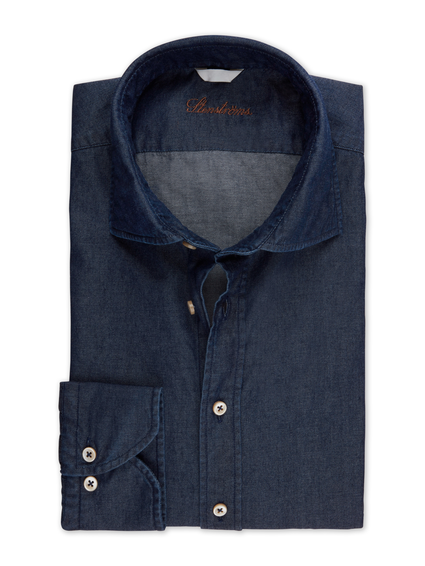 Stenströms Dark blue Denim Stretch Shirt | Men | Men's Shirts | Fitted Body | Size: XL | Dark blue | Solid | Long Sleeves