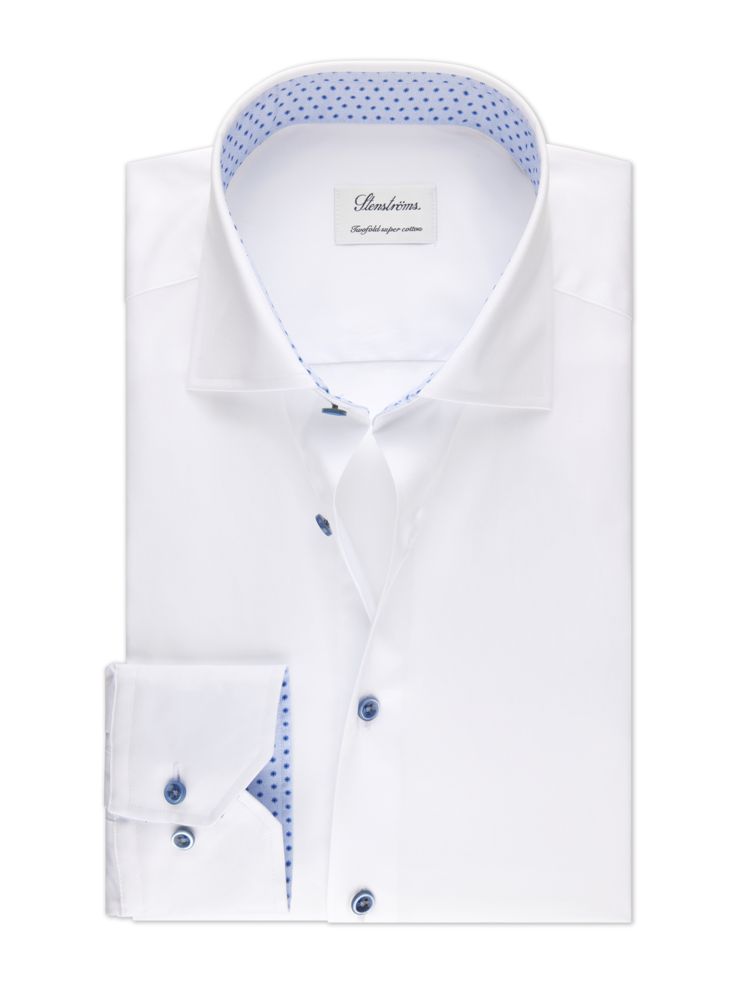 White Contrast Twill Shirt | Stenströms.com