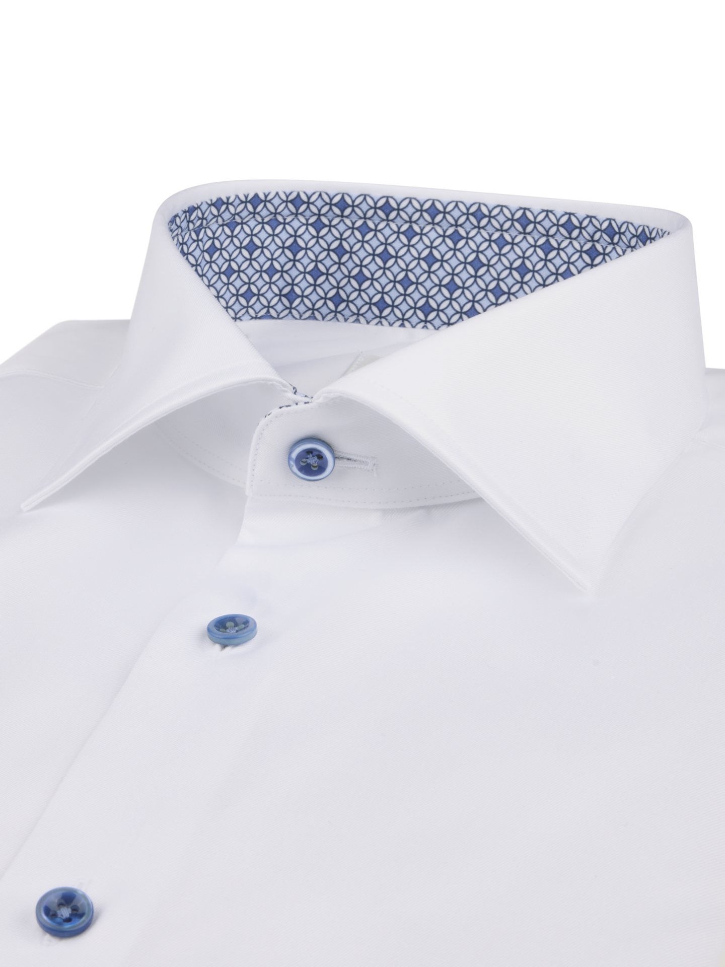 White Contrast Twill Shirt