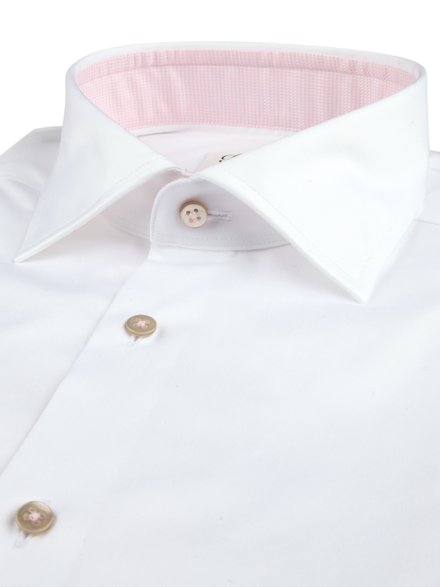 White Contrast Twill Shirt