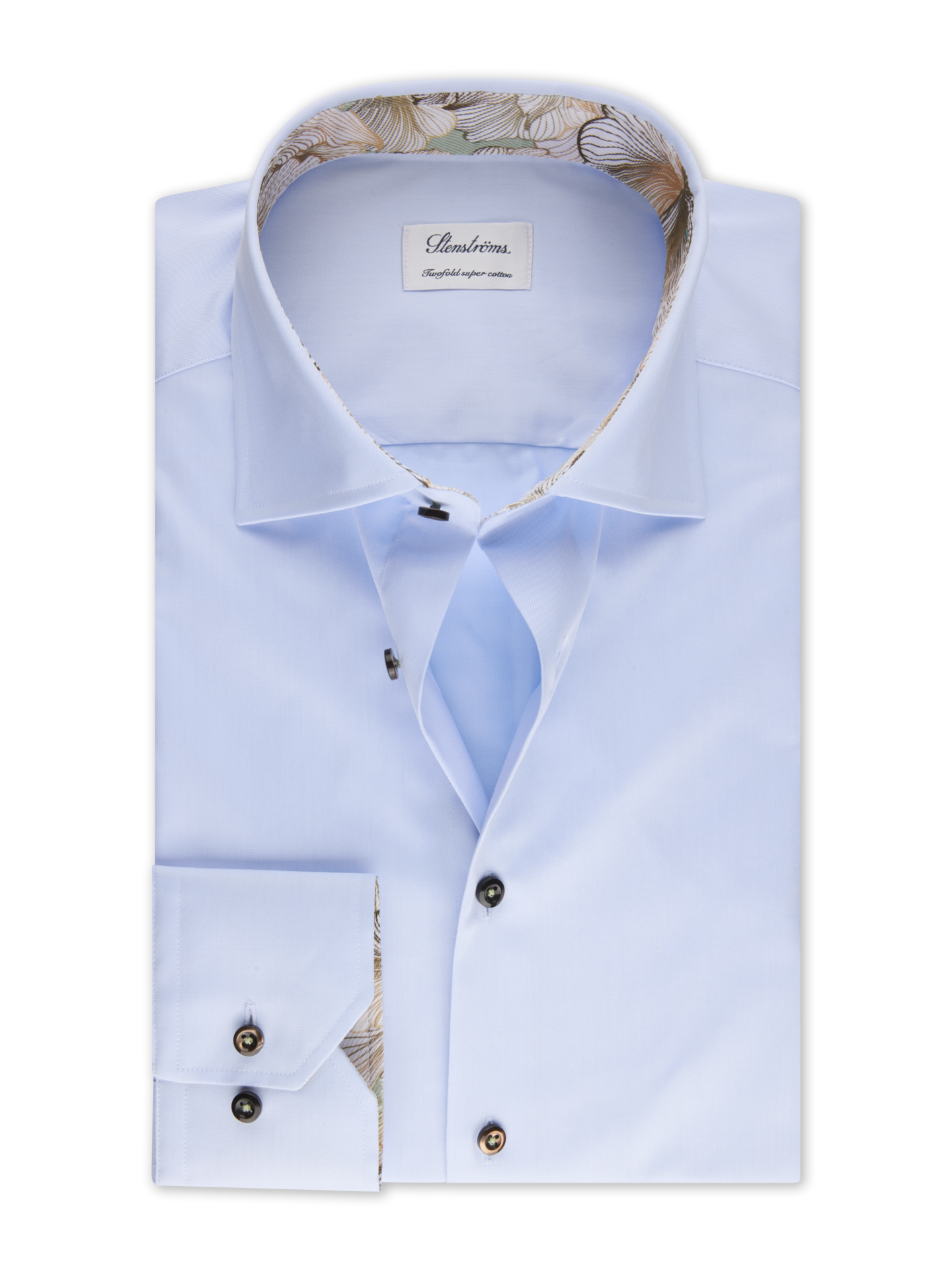 Stenströms Light blue Contrast Twill Shirt | Men | Men's Shirts | Fitted Body | Size: 46 | Light blue | Solid | Long Sleeves