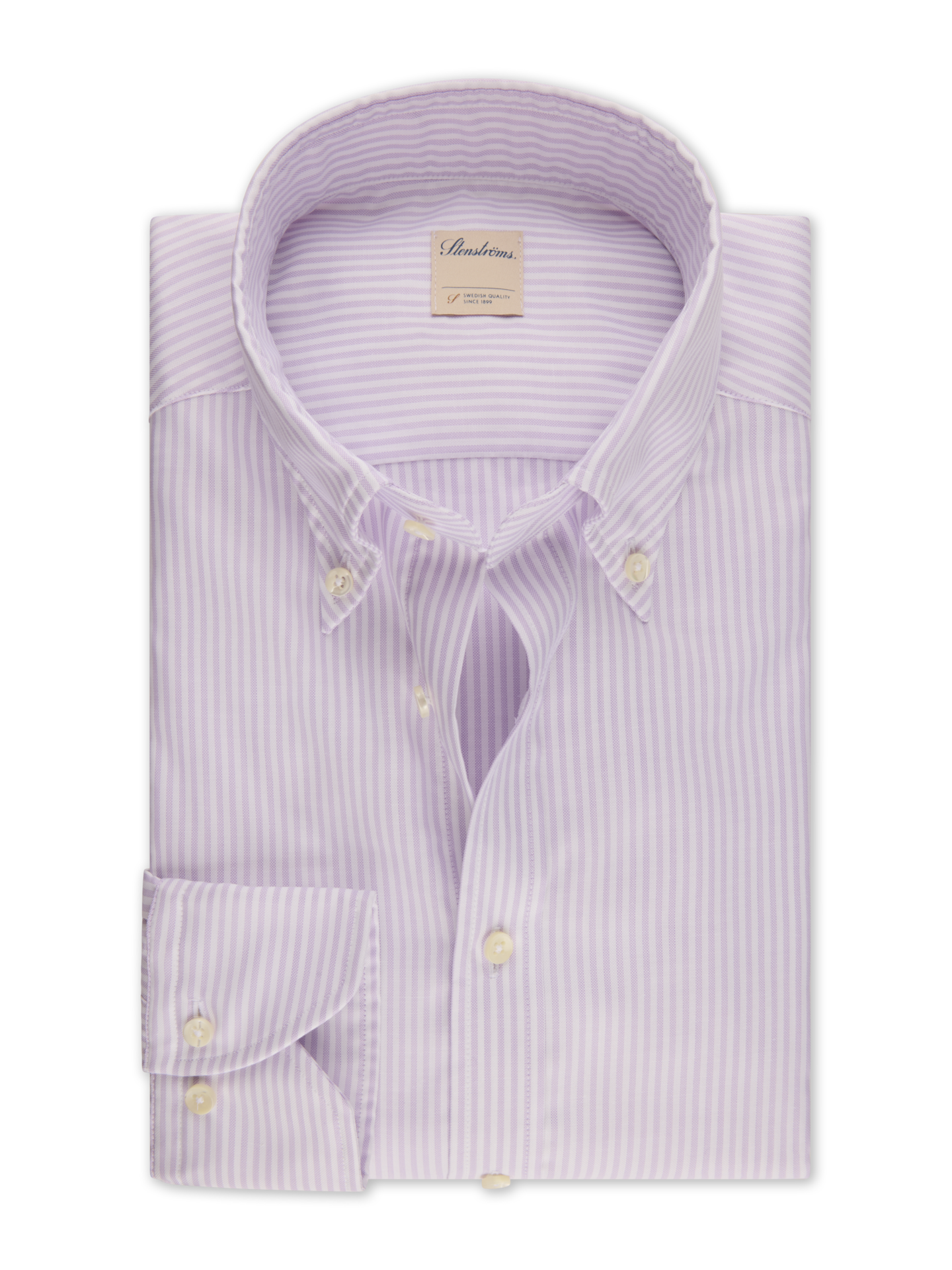 Stenströms Light purple Striped Oxford Shirt | Men | Men's Shirts | Slimline | Size: L | Light purple | Striped | Long Sleeves