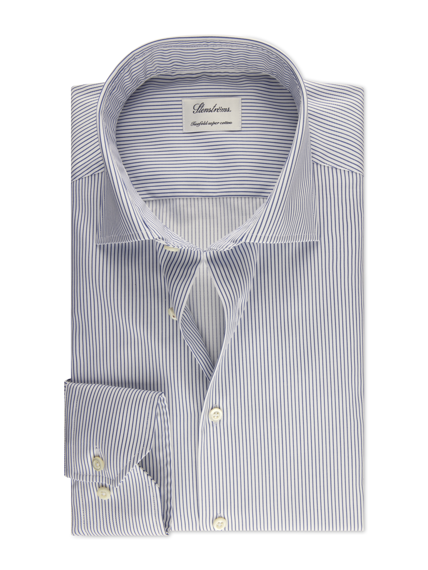 Stenströms Dark blue Striped Twill Shirt | Men | Men's Shirts | Slimline | Size: 40 | Dark blue | Striped | Long Sleeves