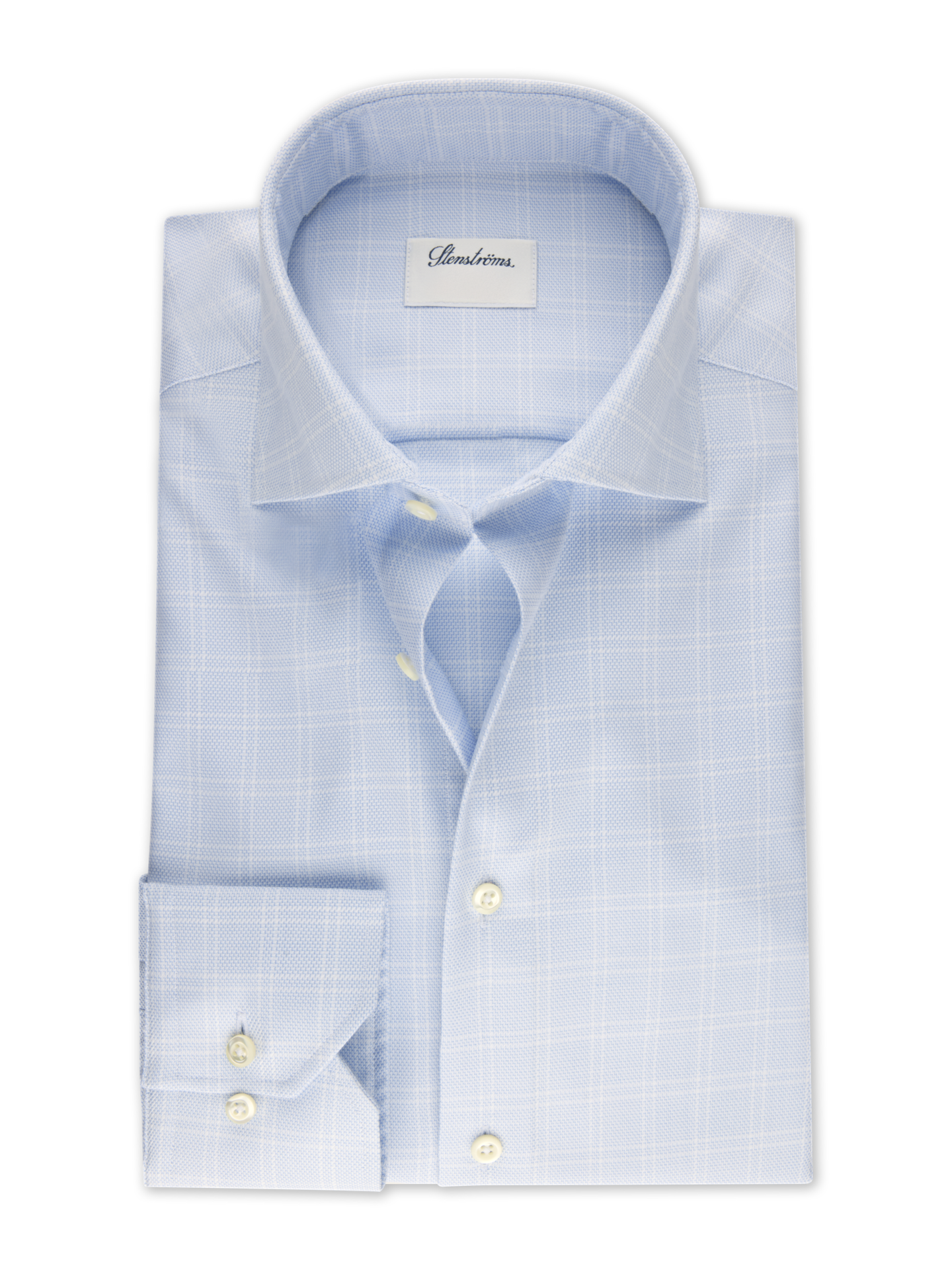Light blue Checked Stretch Shirt