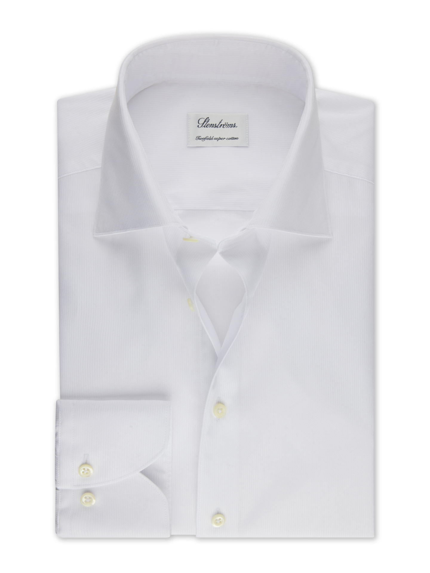 Stenströms White Striped Twill Shirt | Men | Men's Shirts | Slimline | Size: 43 | White | Striped | Long Sleeves