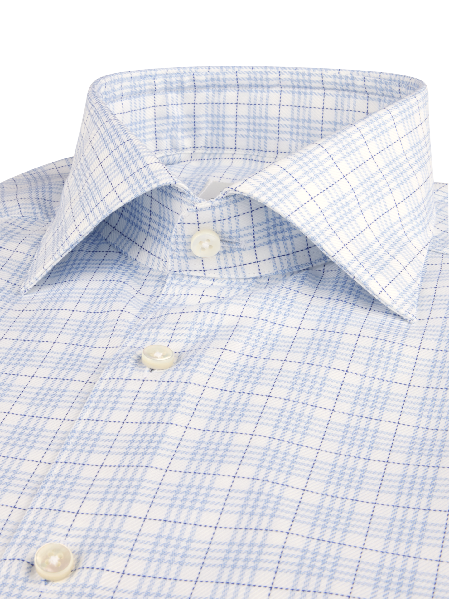 Blue Checked Twill Shirt