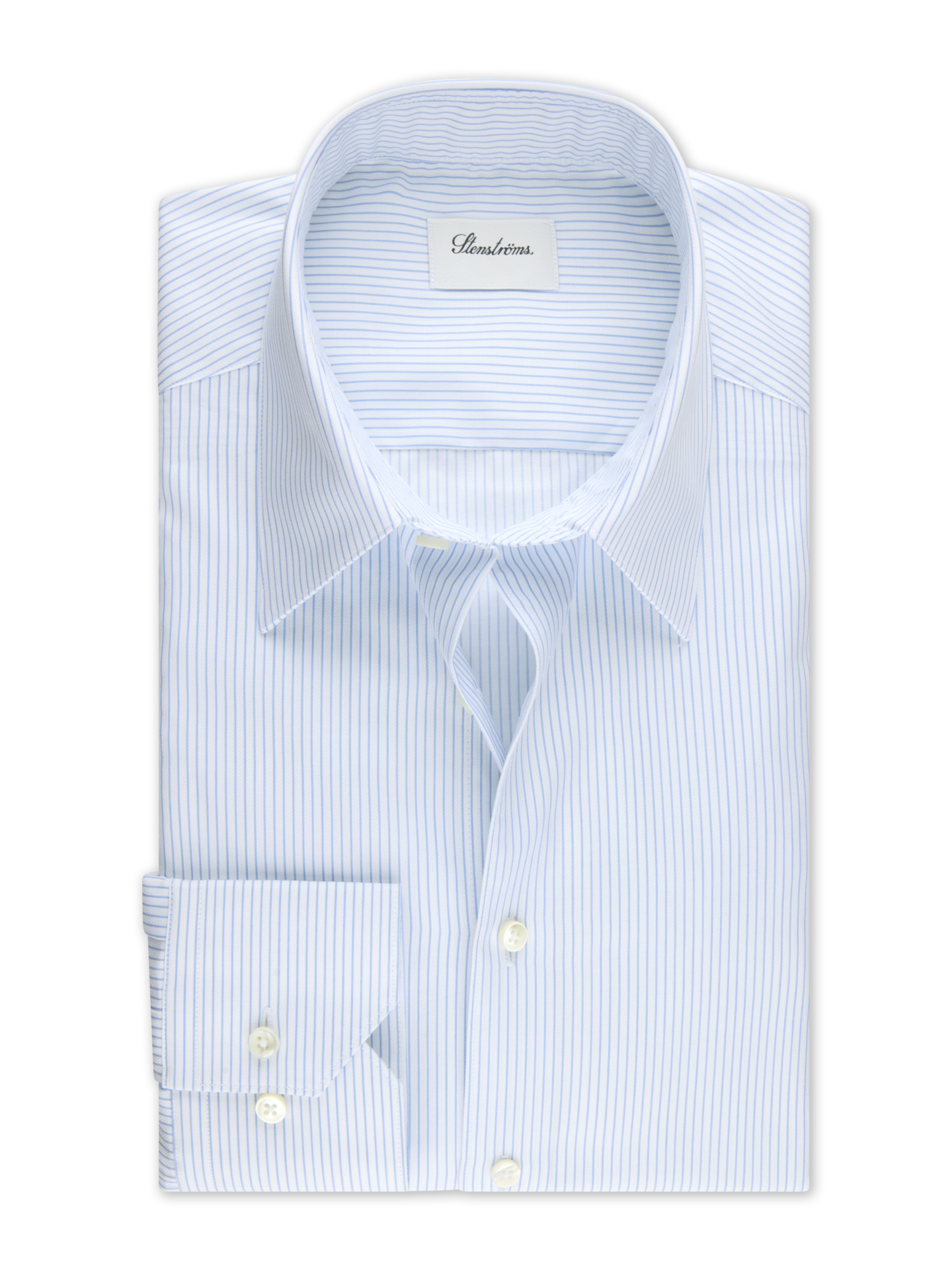 Stenströms Light blue Striped Twill Shirt | Men | Men's Shirts | Slimline | Size: 39 | Light blue | Striped | Long Sleeves