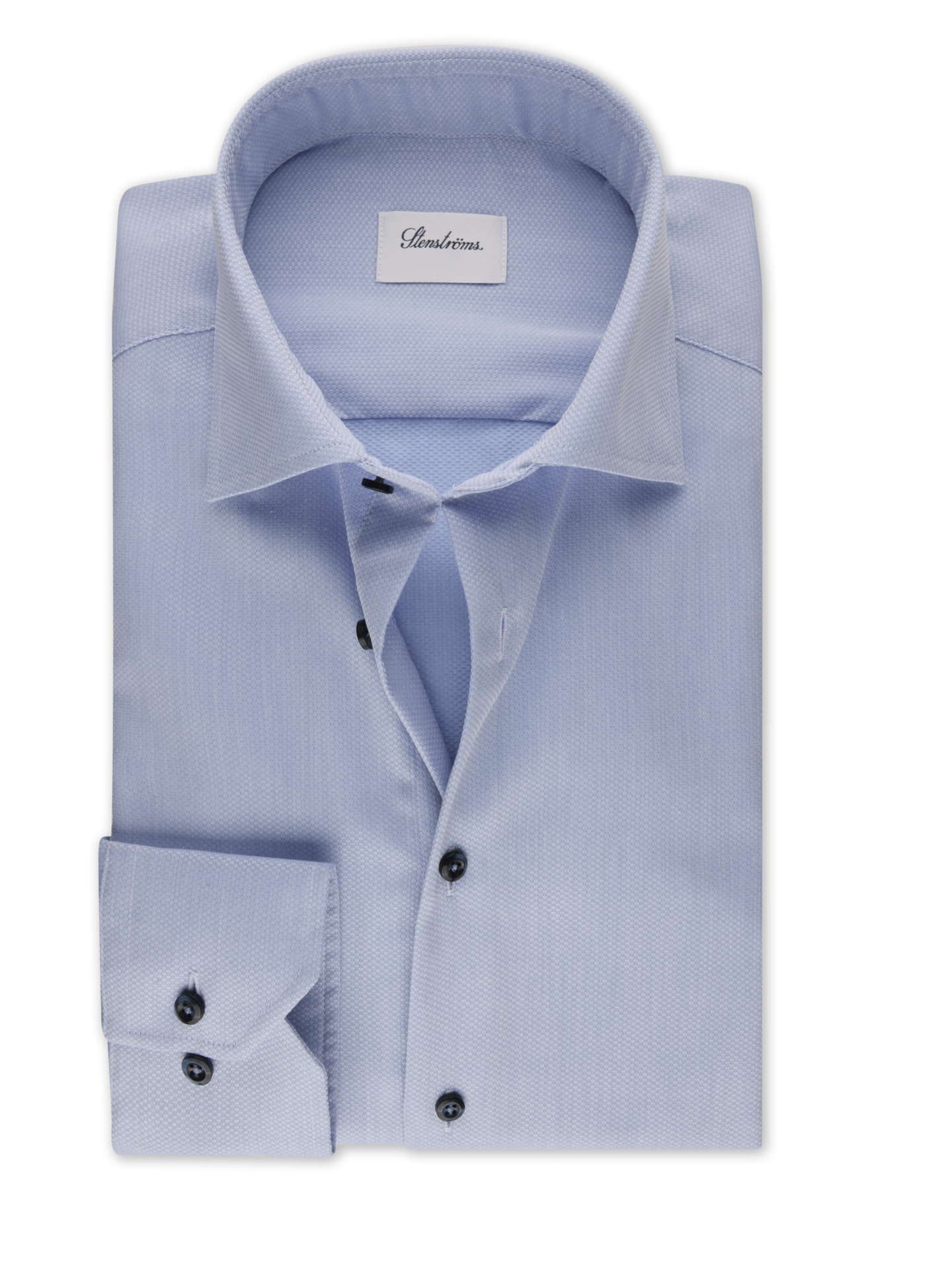 Stenströms Light blue Textured Twill Shirt | Men | Men's Shirts | Slimline | Size: 38 | Light blue | Long Sleeves