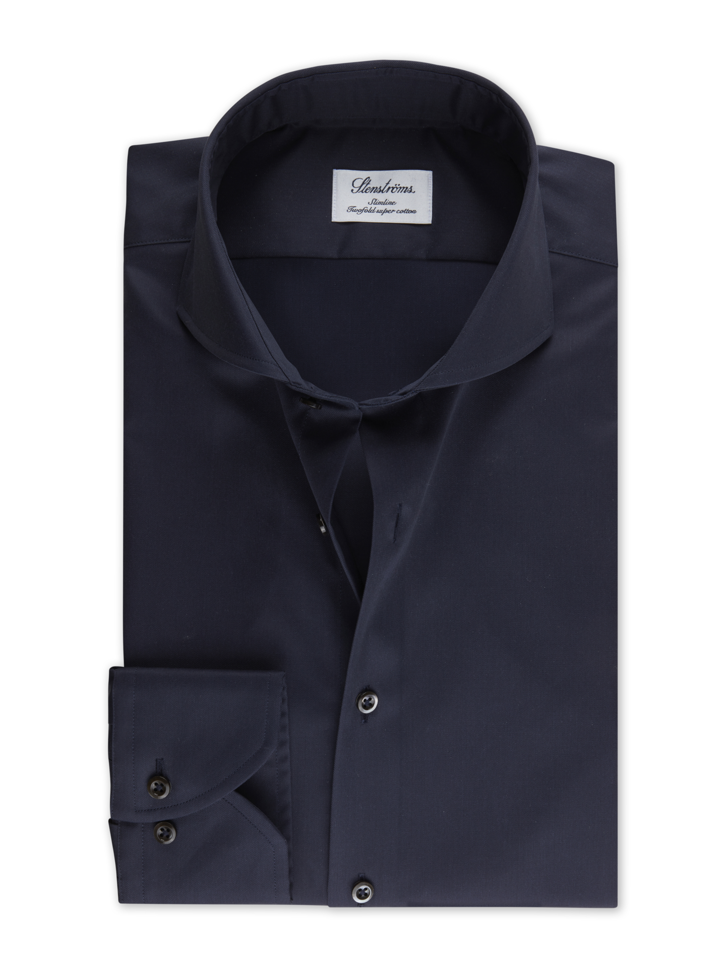 Stenströms Navy Twill Shirt | Men | Men's Shirts | Slimline | Size: 44 | Navy | Solid | Long Sleeves