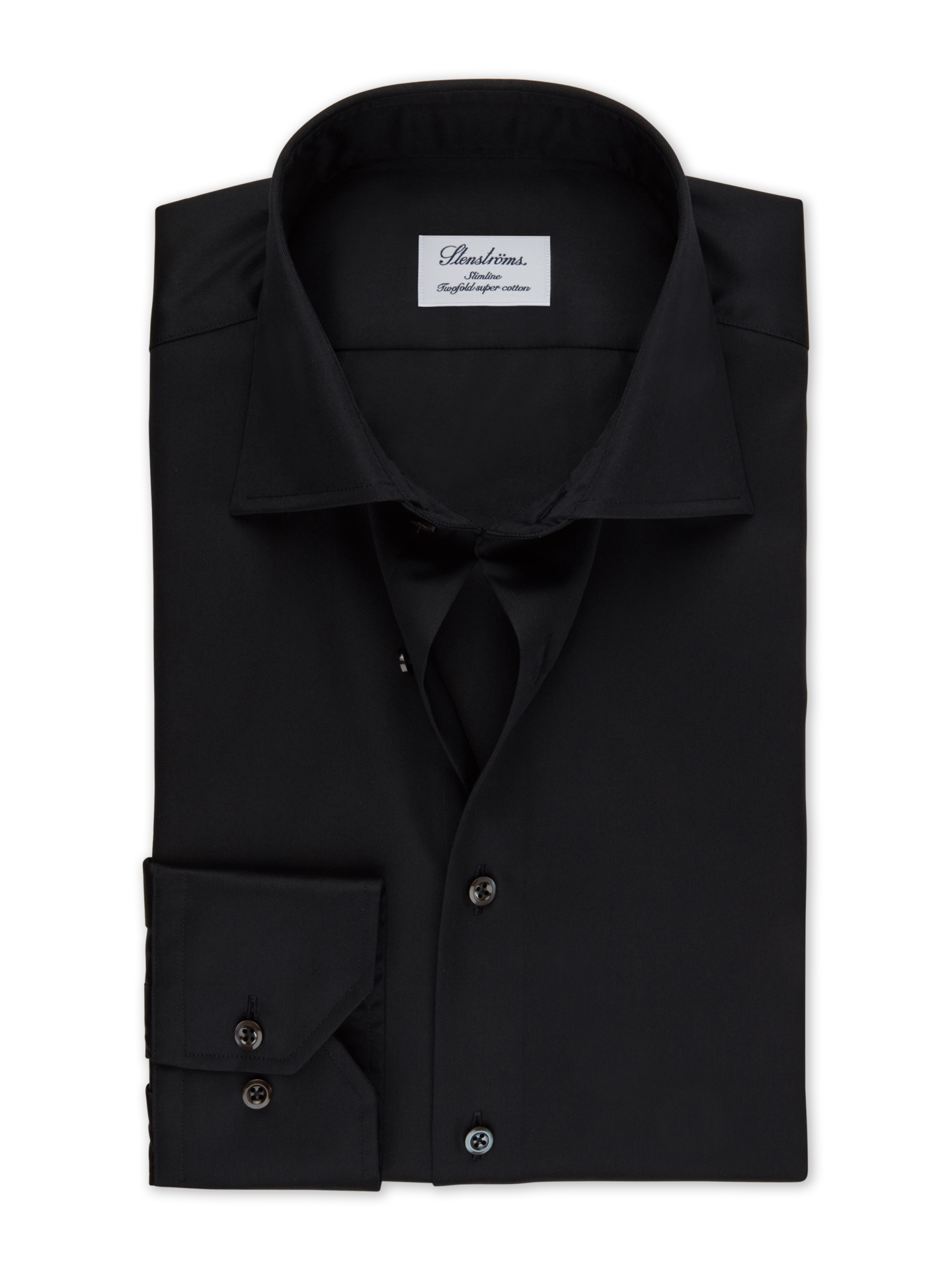 Stenströms Black Twill Shirt | Men | Men's Shirts | Slimline | Size: 40 | Black | Solid | Long Sleeves