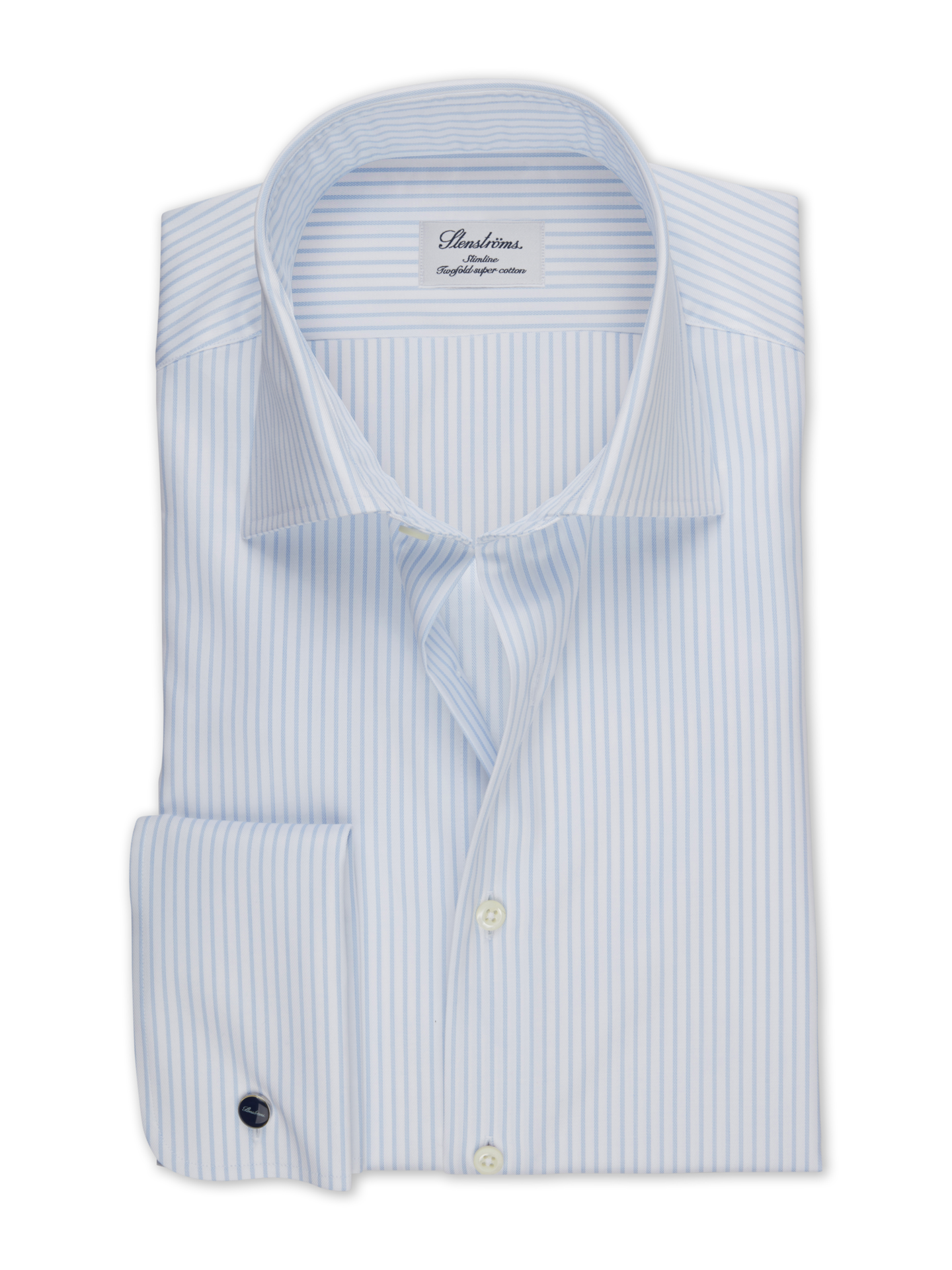 Stenströms Light blue Striped Twill Shirt | Men | Men's Shirts | Slimline | Size: 41 | Light blue | Striped | Long Sleeves