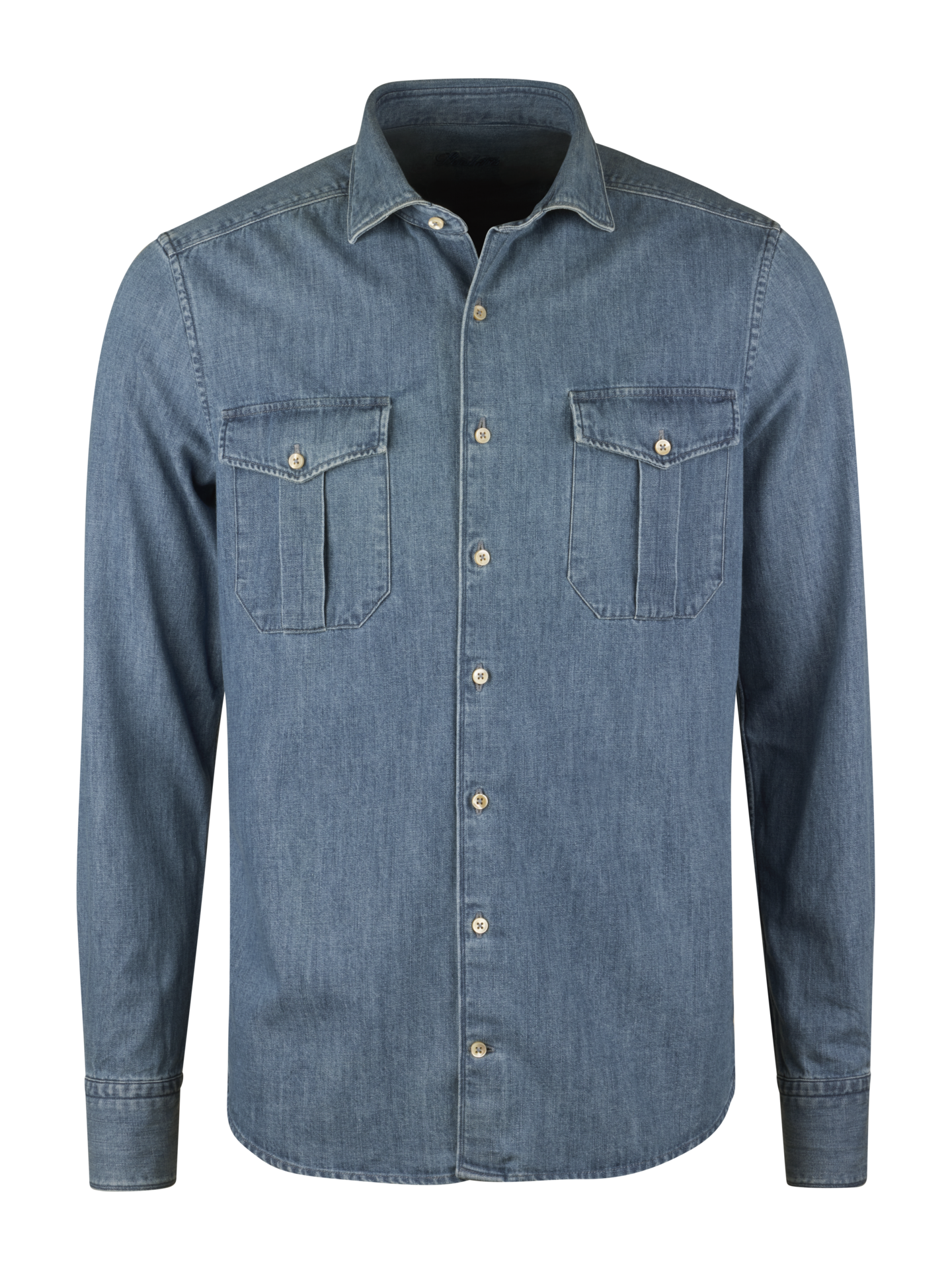 Stenströms Blue Denim Shirt | Men | Men's Shirts | Slimline | Size: S | Blue | Solid | Long Sleeves