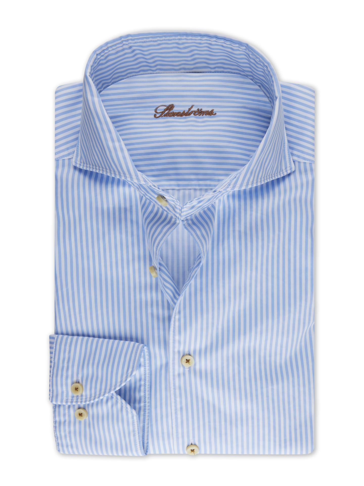 Stenströms Casual Light blue Striped Twill Shirt | Men | Men's Shirts | Slimline | Size: S | Light blue | Striped | Long Sleeves