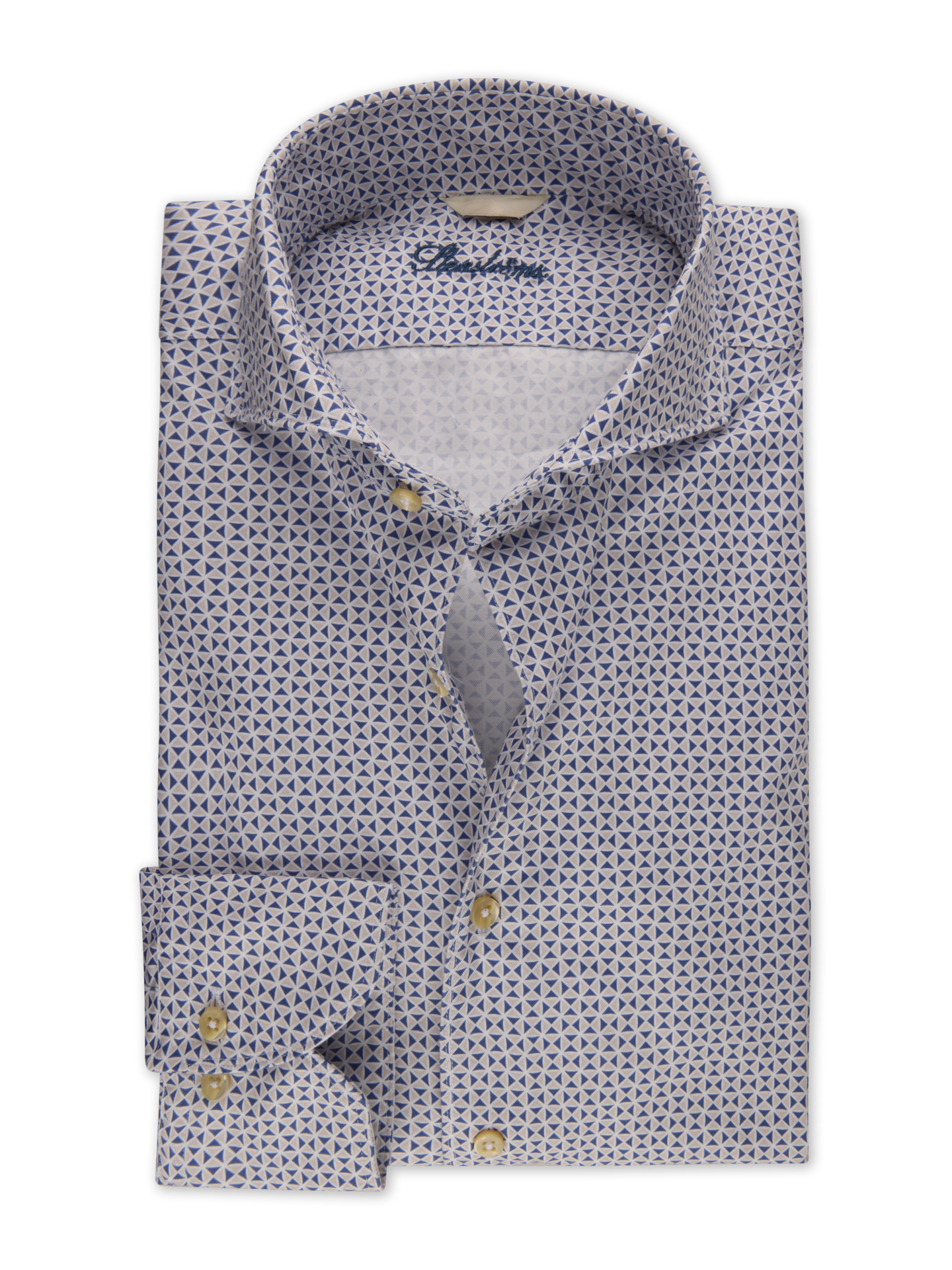 Stenströms Blue Patterned Twill Shirt | Men | Men's Shirts | Slimline | Size: XL | Blue | Print / Patterned | Long Sleeves