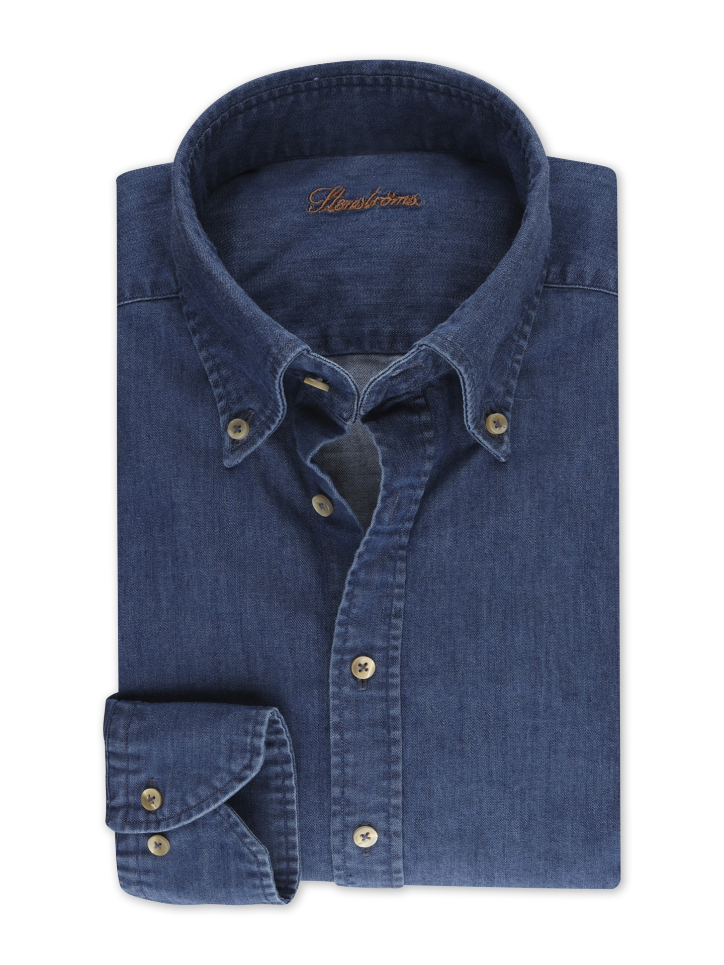Legeres Blau Denim-Stretchhemd
