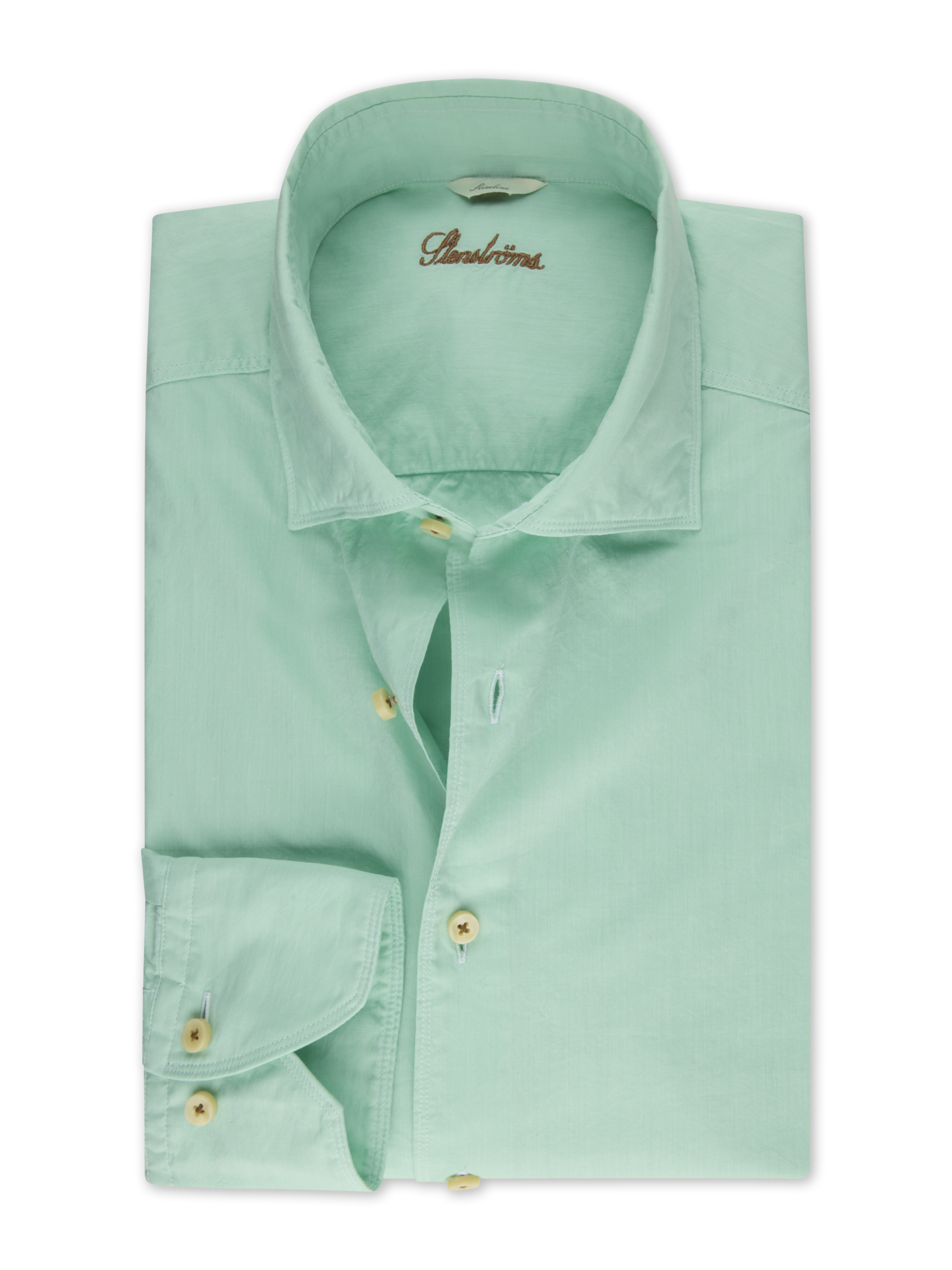 Stenströms Casual Ljusgrön Poplinskjorta | Herr | Herrskjortor | Slimline | Storlek: XL | Ljusgrön | Enfärgad | Lång Ärm