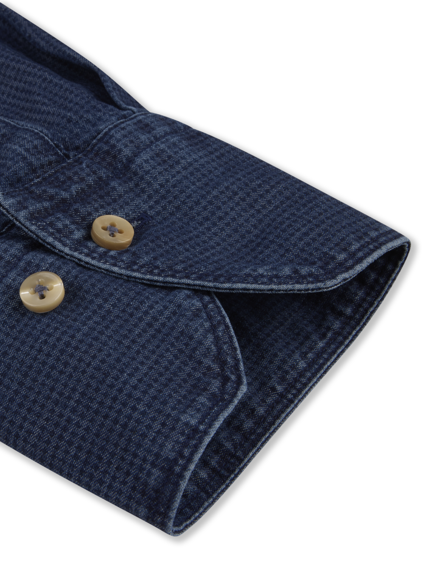Mörkblå Mönstrad Denimskjorta