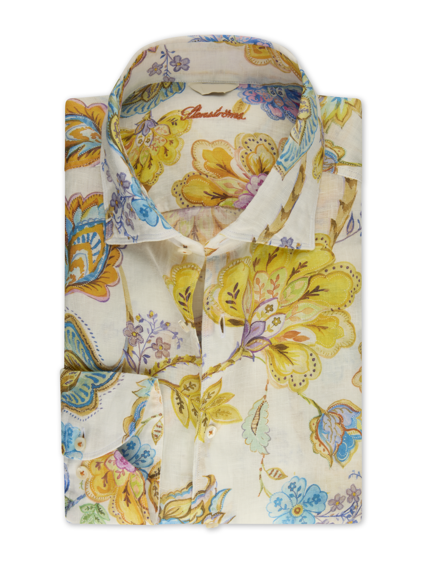 White Patterned Linen Shirt
