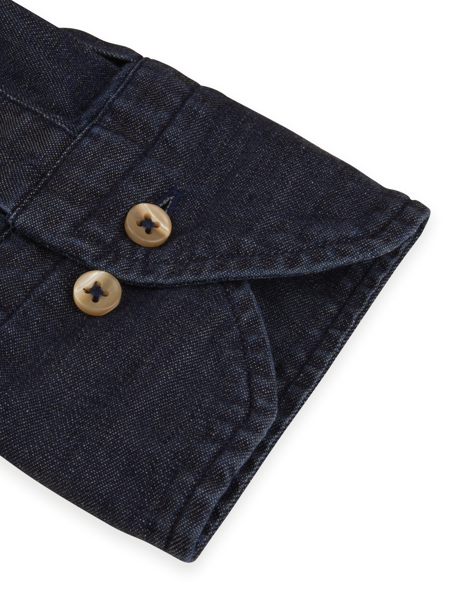 Afslappet Mørkeblå skjorte i strækbar denim