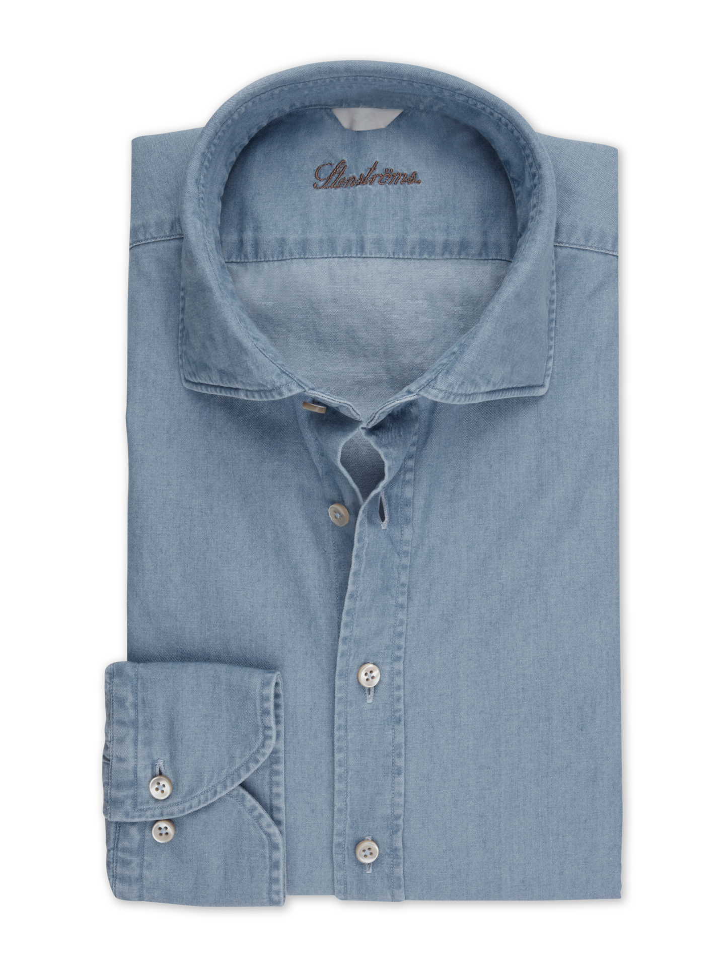 Stenströms Light Denim Shirt, XL-Sleeves | Herre | Herreskjorter | Slimline | Størrelse: S | Blå | Solid | Ekstra Lange Ermer