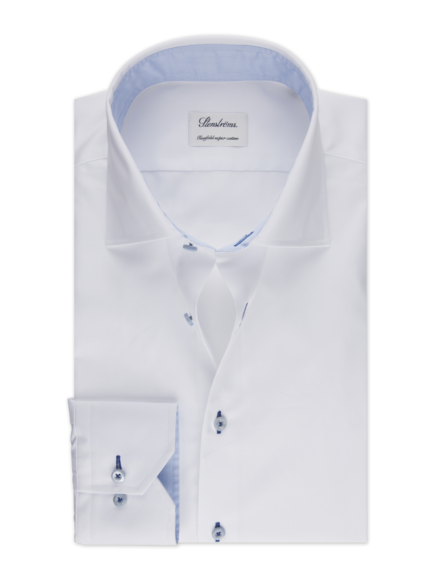 White Contrast Twill Shirt | Stenstroms.com