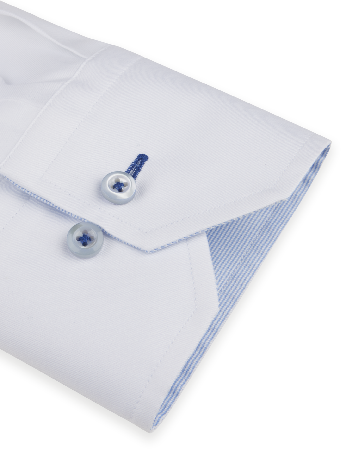 White Contrast Twill Shirt 