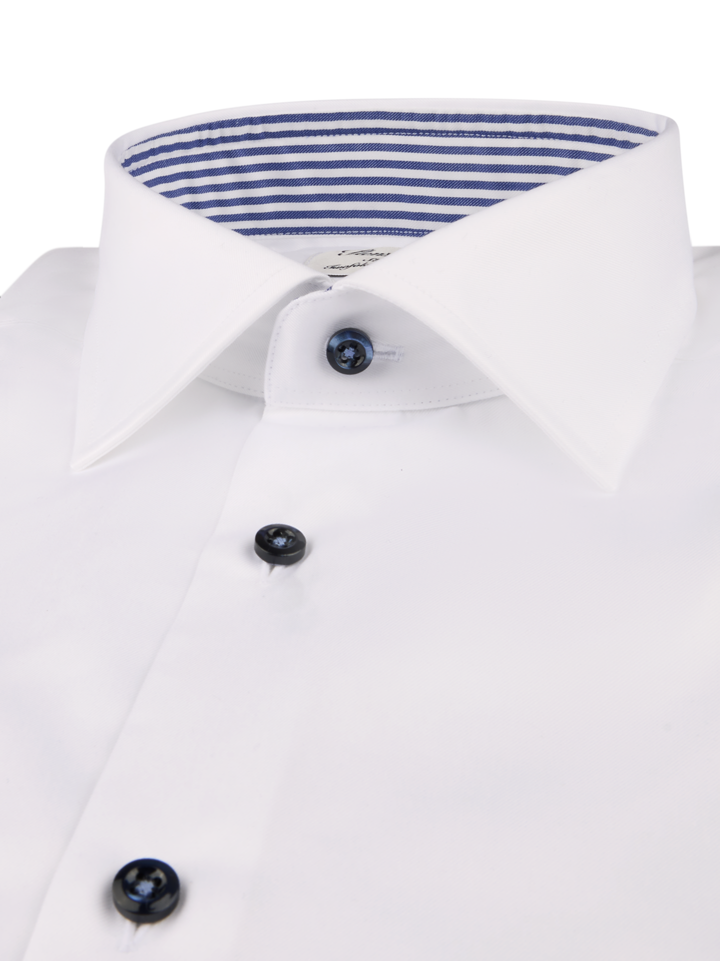 White Contrast Twill Shirt