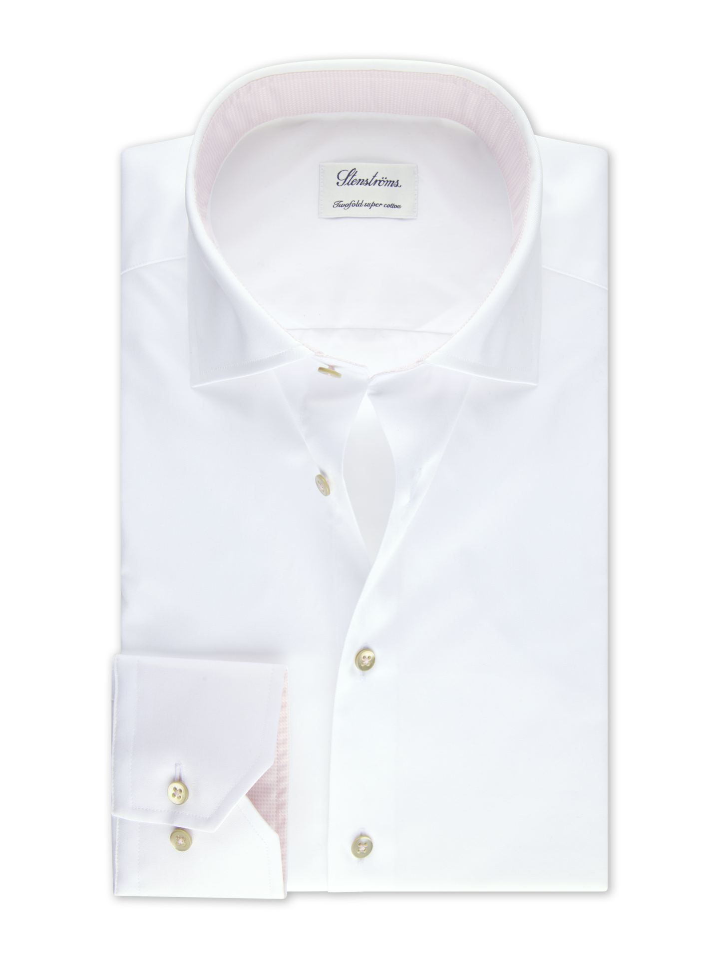 White Contrast Twill Shirt