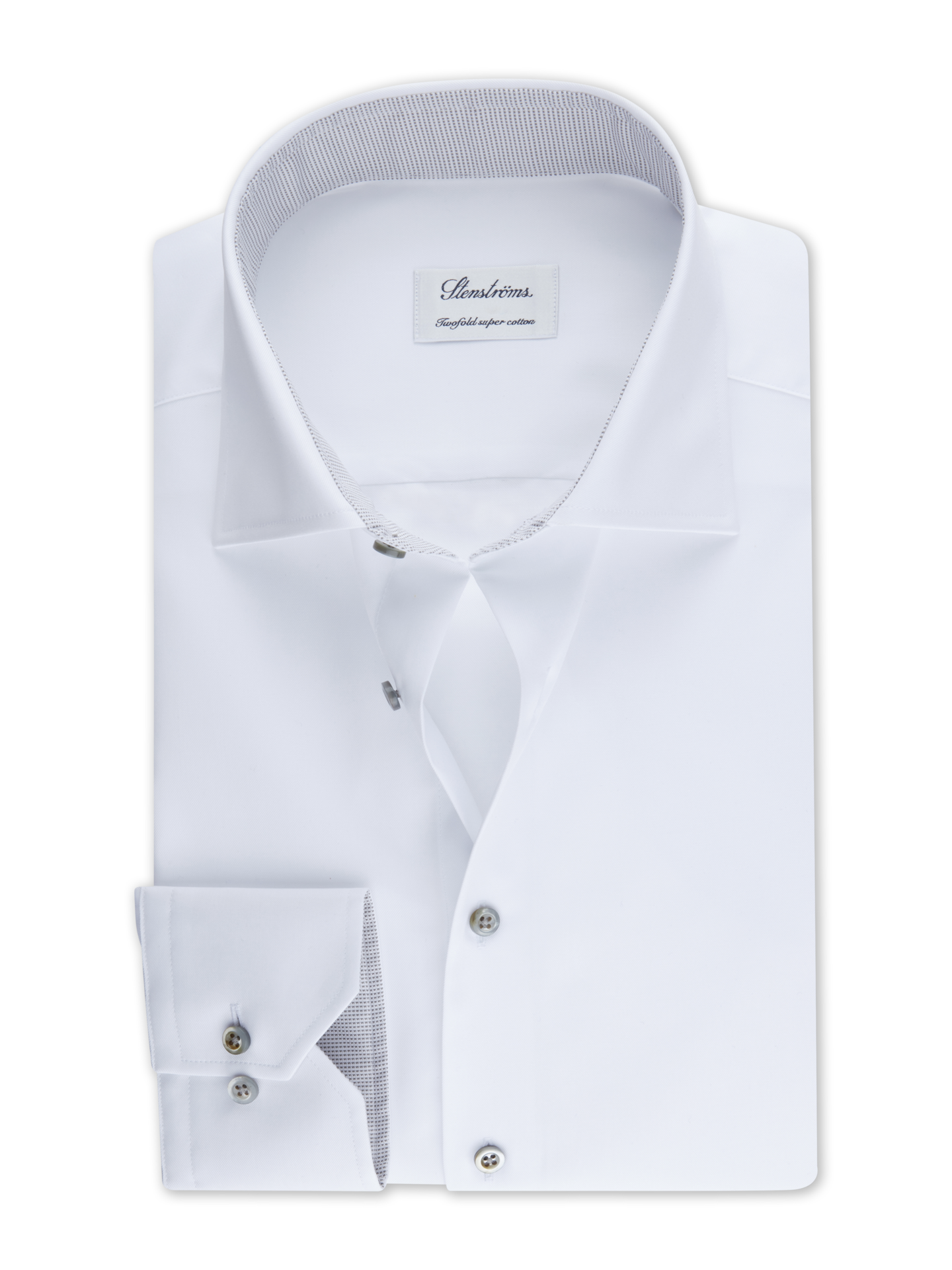 White Contrast Twill Shirt 