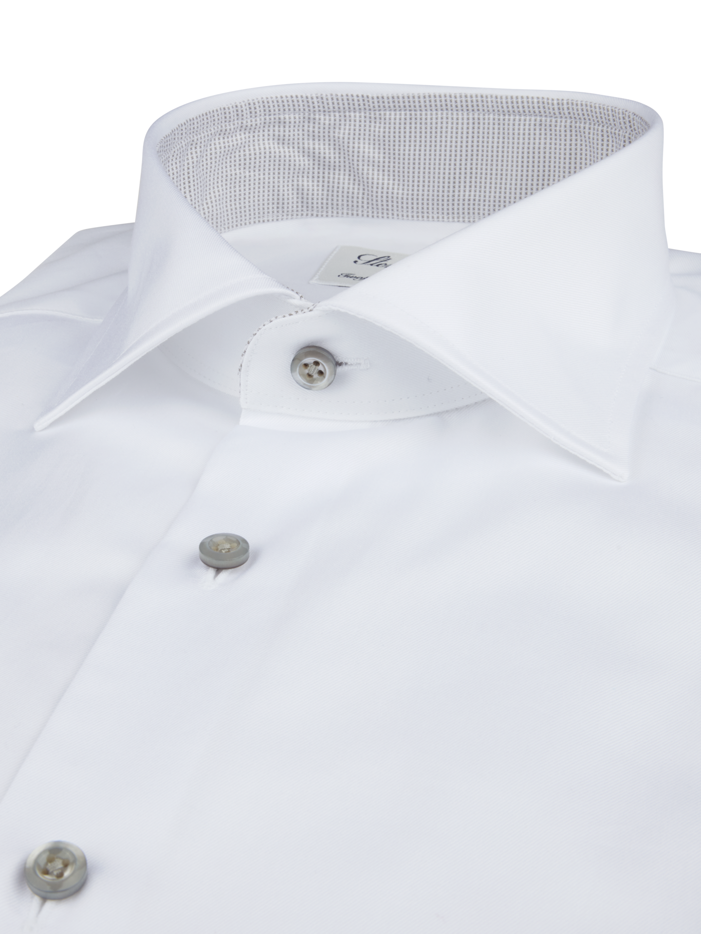 White Contrast Twill Shirt 