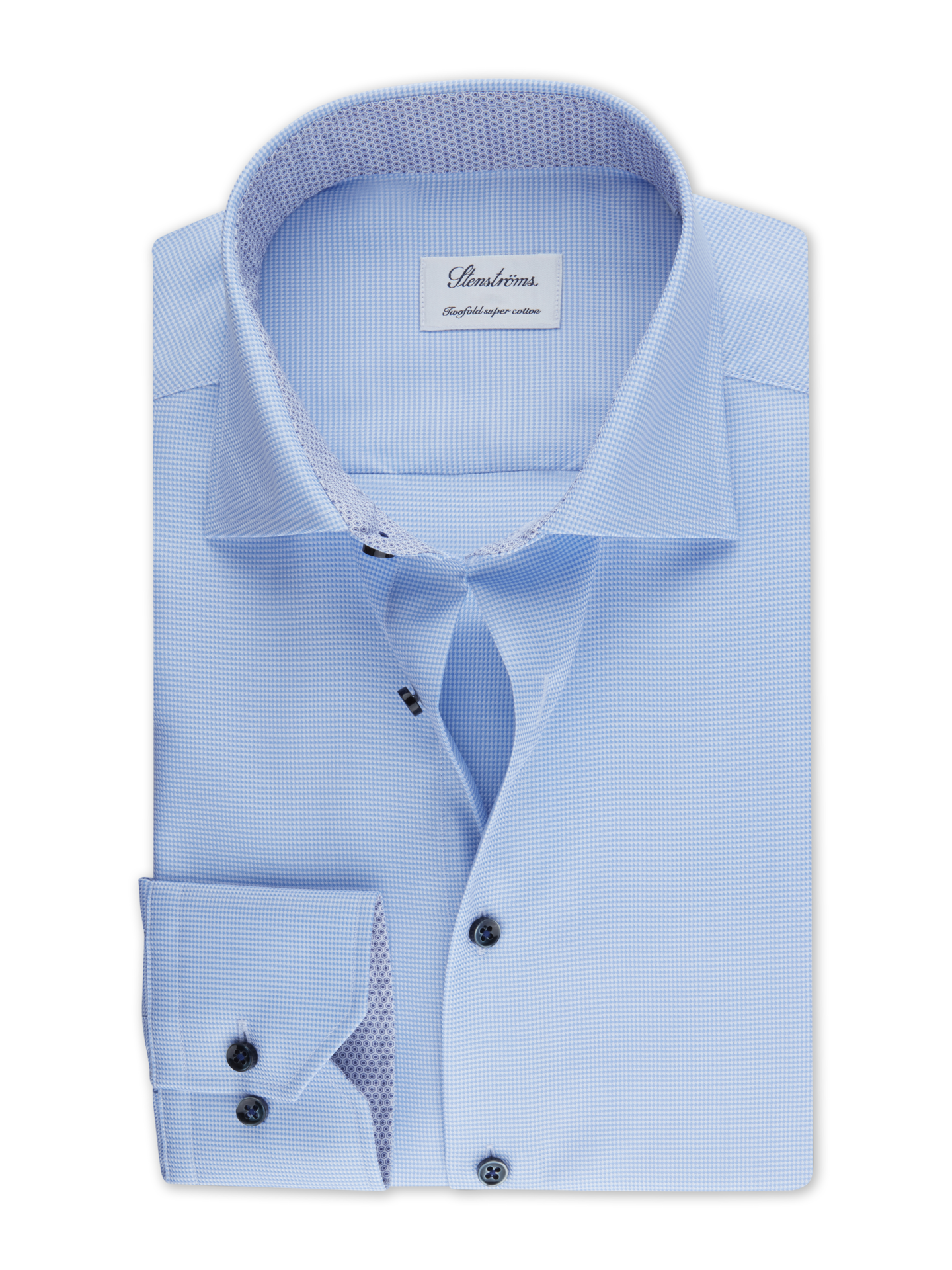 Stenströms Light blue Contrast Twill Shirt | Men | Men's Shirts | Slimline | Size: 41 | Light blue | Solid | Long Sleeves