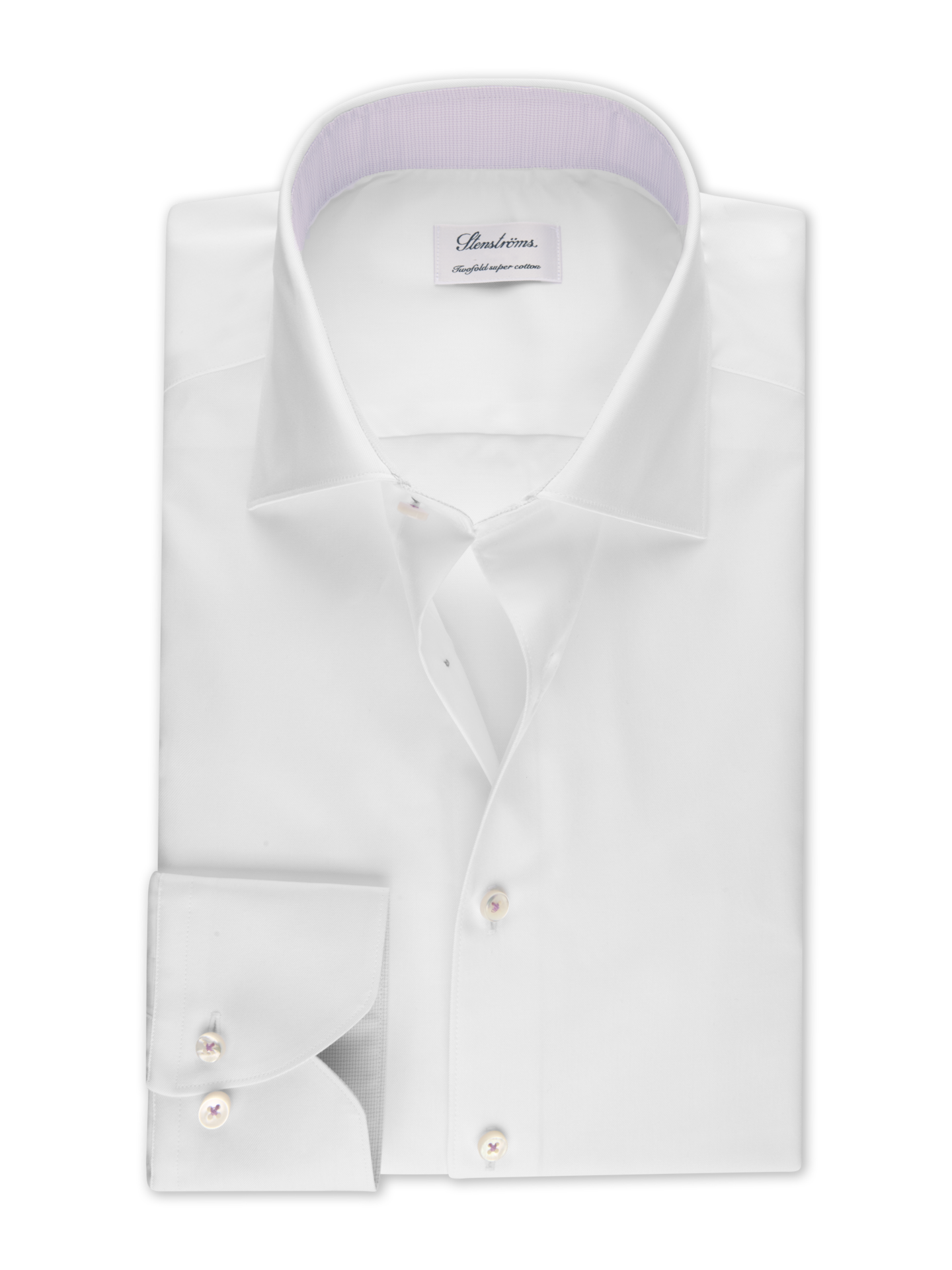 Stenströms White Contrast Twill Shirt | Men | Men's Shirts | Slimline | Size: 39 | White | Solid | Long Sleeves