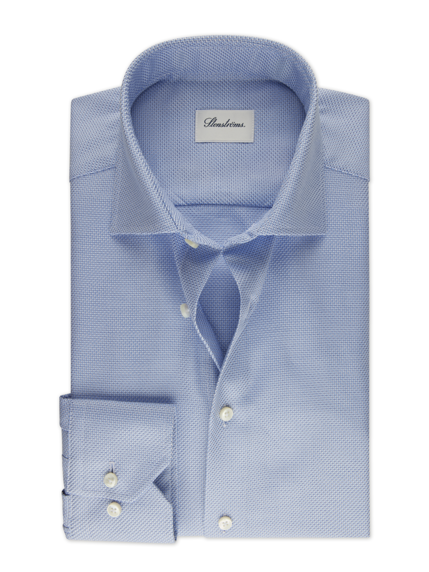 Stenströms Light Blue Patterned Twill Shirt | Men | Men's Shirts | Superslim | Size: 36 | Blue | Long Sleeves