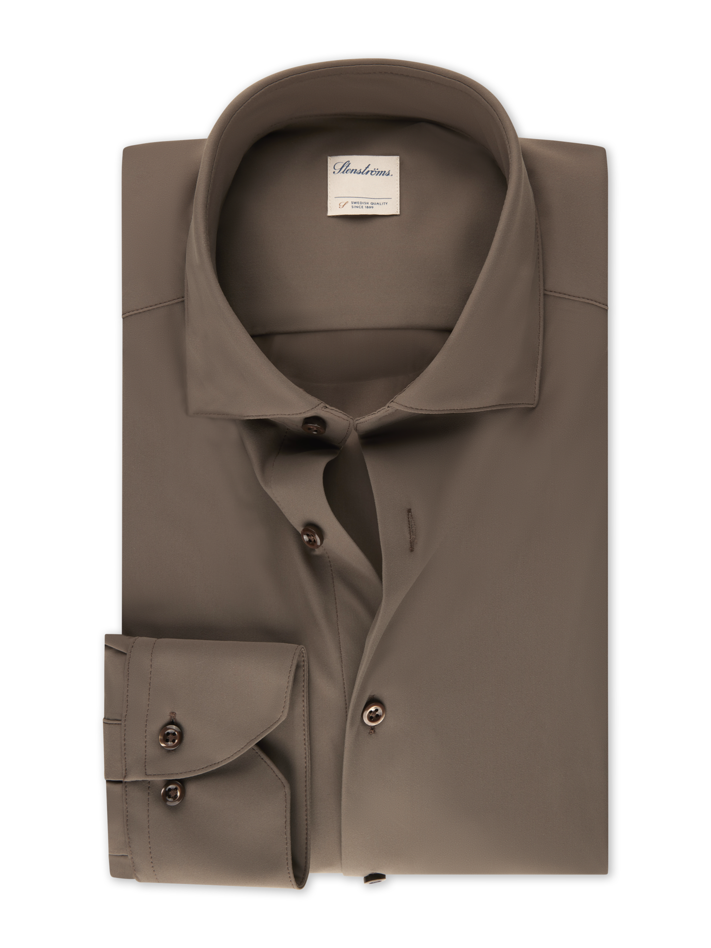 Stenströms Light brown Jersey Shirt | Men | Men's Shirts | Slimline | Size: 3XL | Light brown | Solid | Long Sleeves