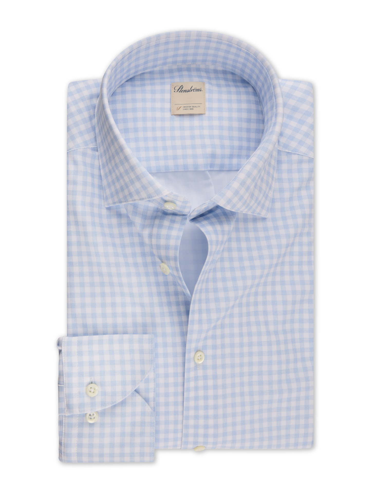 Stenströms Light blue Checked Jersey Shirt | Men | Men's Shirts | Slimline | Size: XL | Light blue | Checked | Long Sleeves