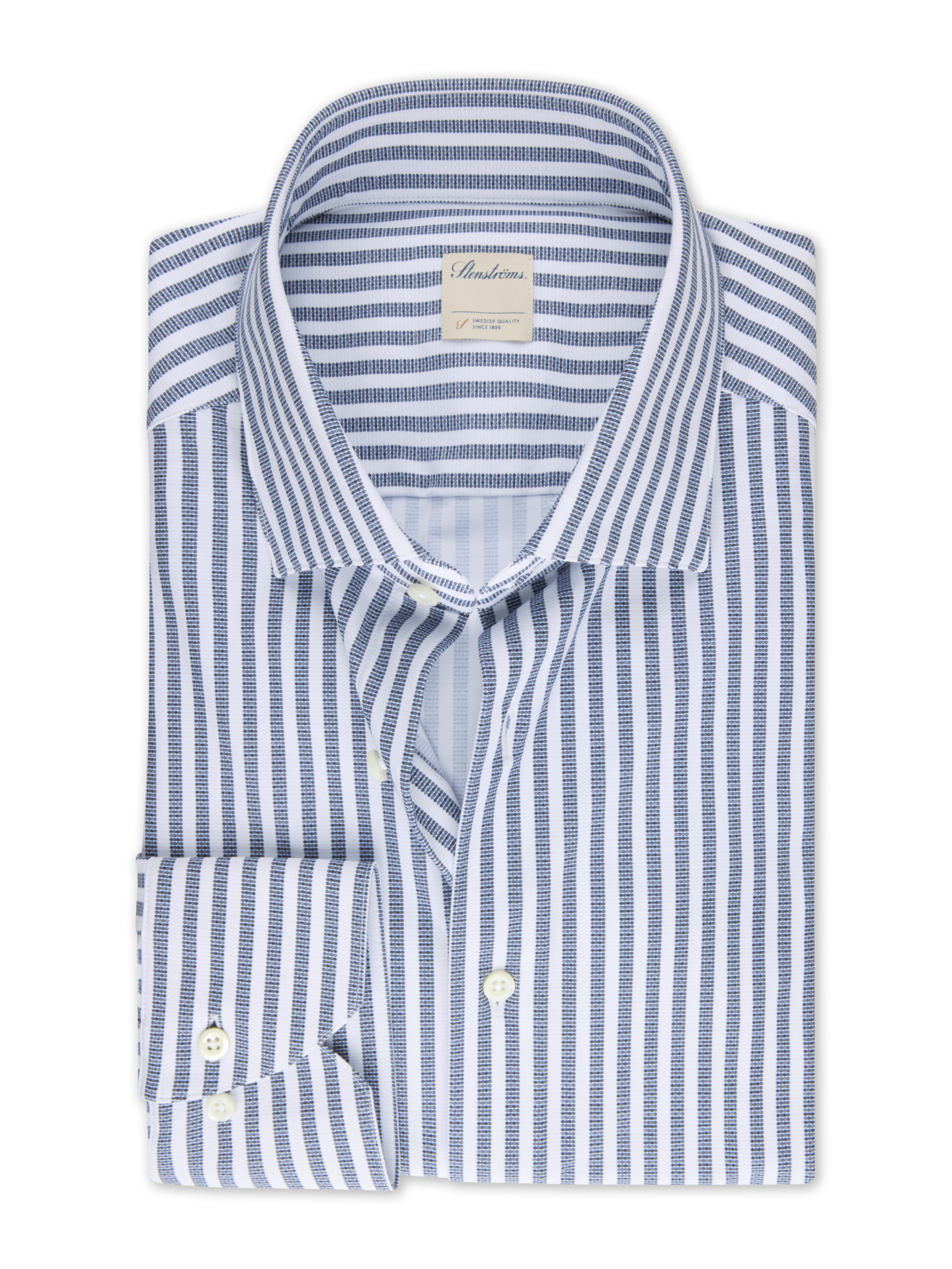 Stenströms Navy Striped Jersey Shirt | Men | Men's Shirts | Slimline | Size: XL | Navy | Striped | Long Sleeves