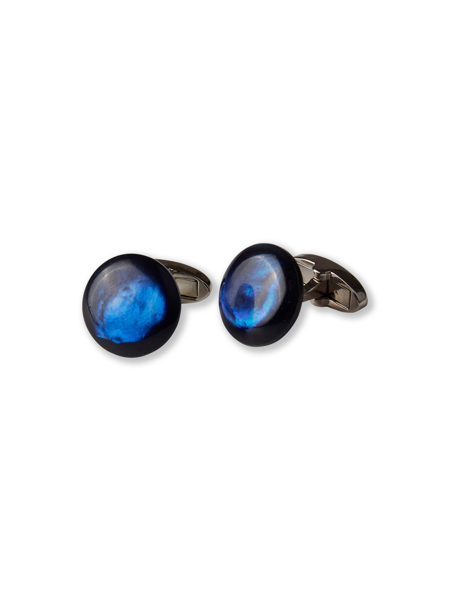 Stenströms Blue Mother of Pearl Cuff Links | Men | Accessories | Size: One Size | Navy | Solid