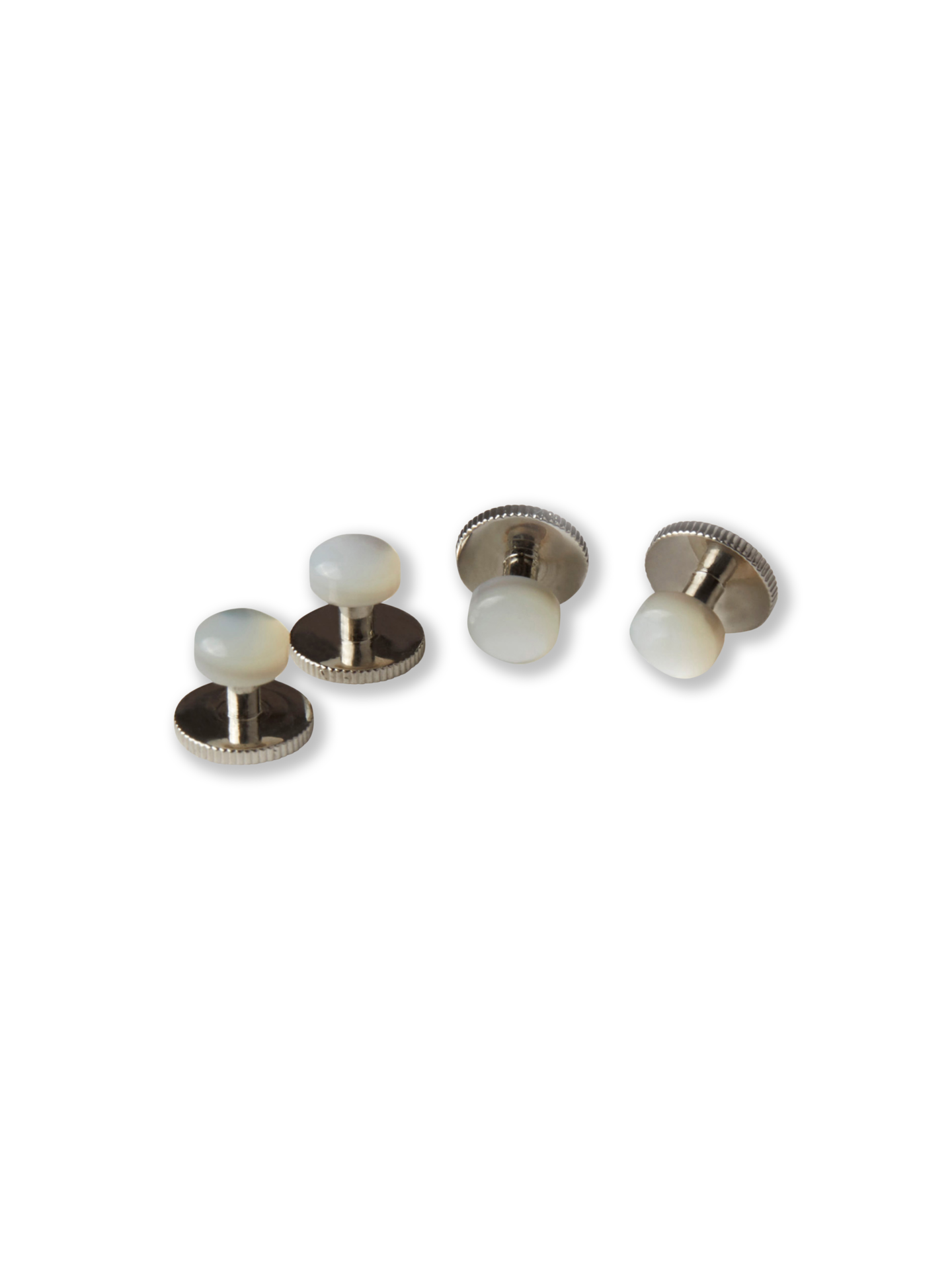 Stenströms White Mother of Pearl Shirt Studs | Men | Accessories | Size: One Size | White | Solid