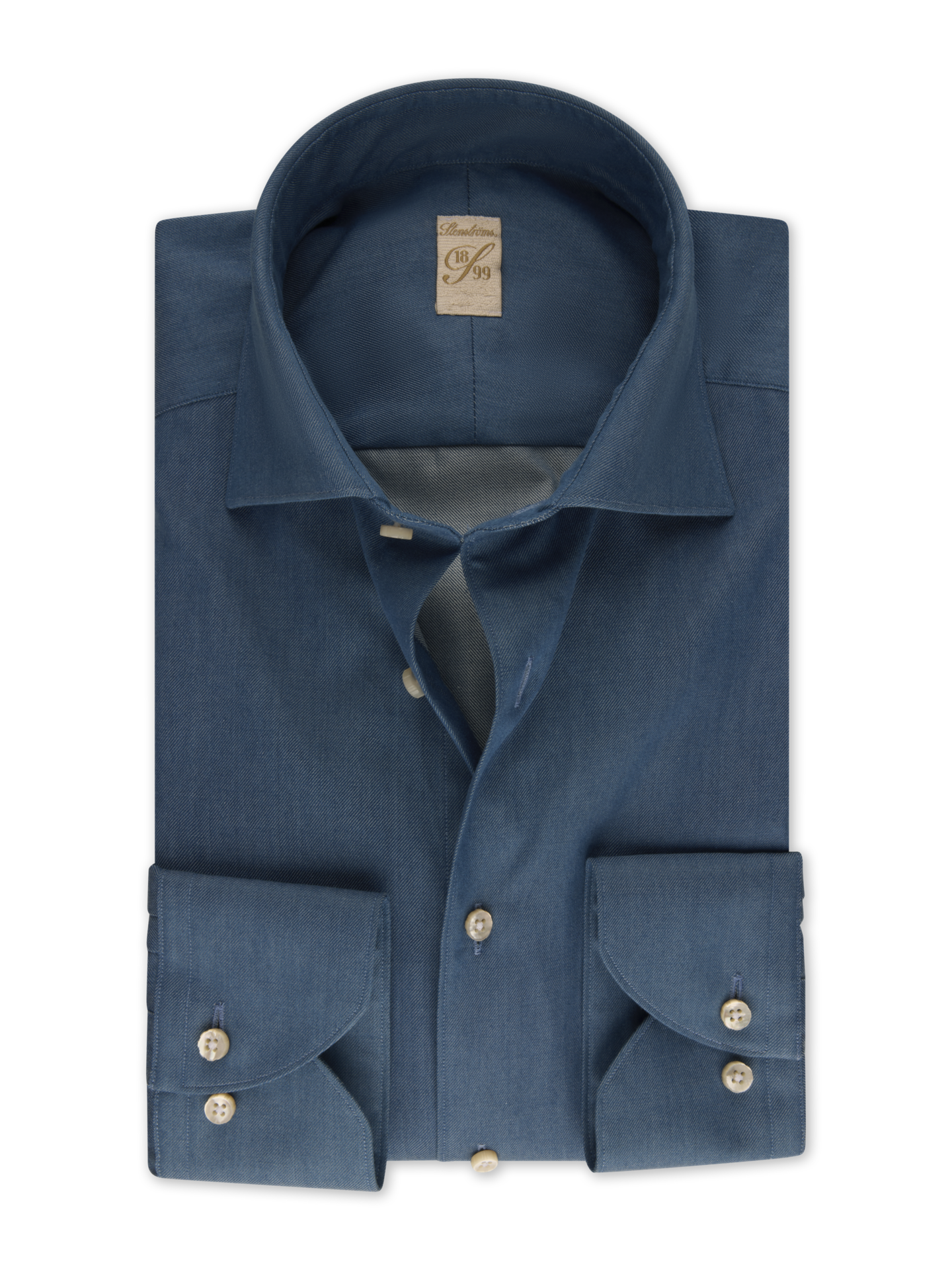 Stenströms Blå Denimskjorta | Herr | Herrskjortor | 1899 Slim | Storlek: 41 | Blå | Enfärgad | Lång Ärm
