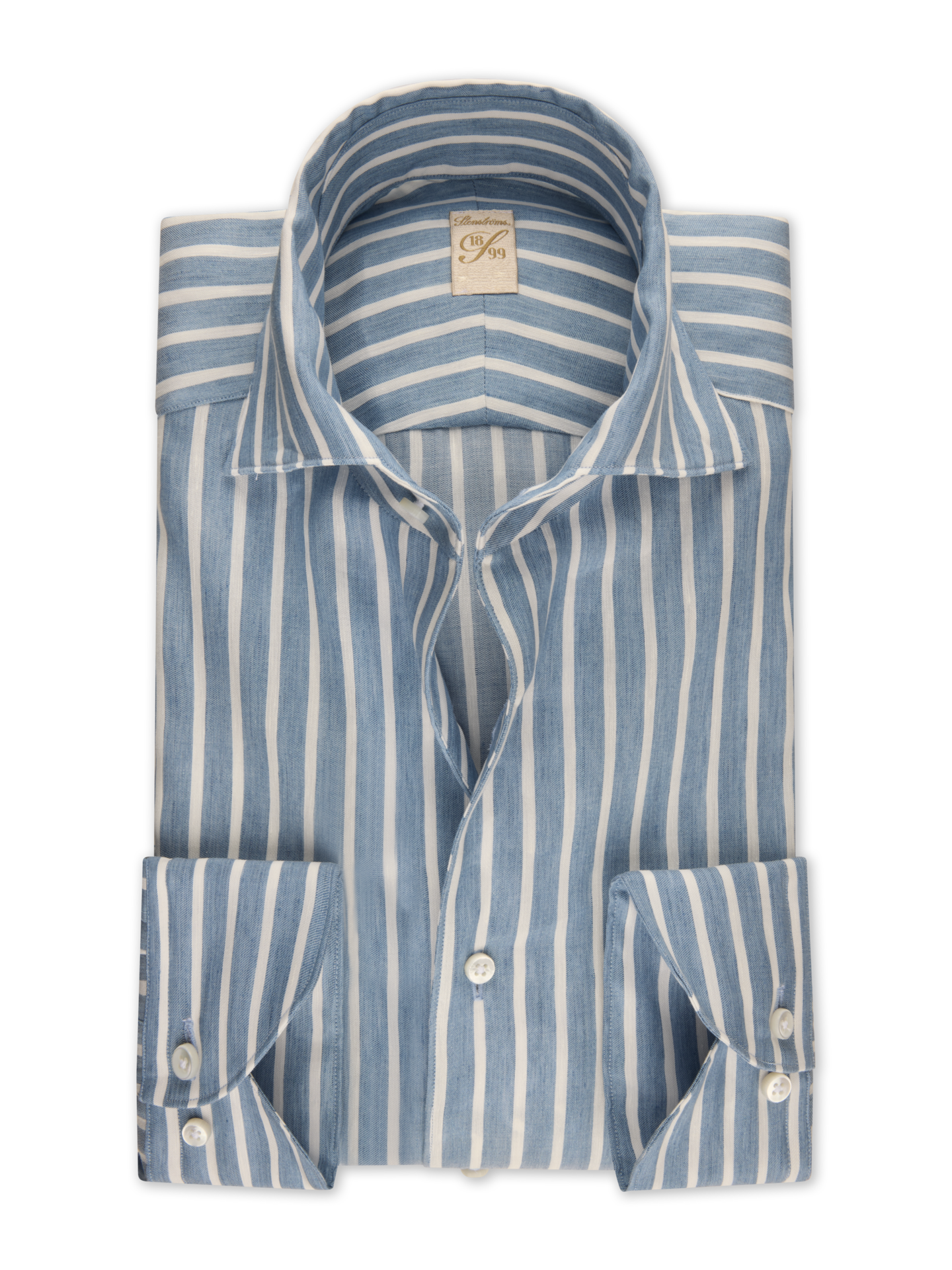 Stenströms Blue Striped Linen Shirt | Men | Men's Shirts | 1899 | Size: 42 | Blue | Striped | Long Sleeves