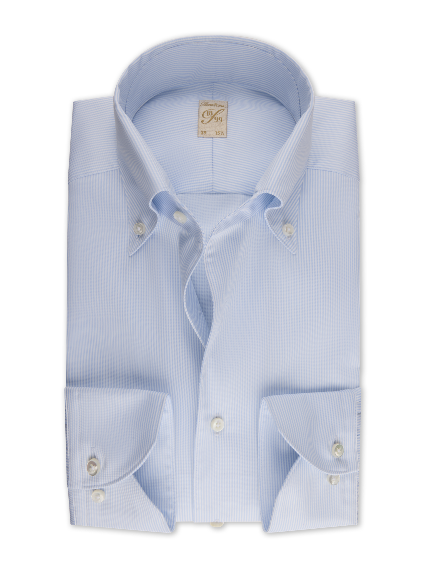 Stenströms Light blue Striped Twill Shirt | Men | Men's Shirts | 1899 | Size: 42 | Light blue | Solid | Long Sleeves