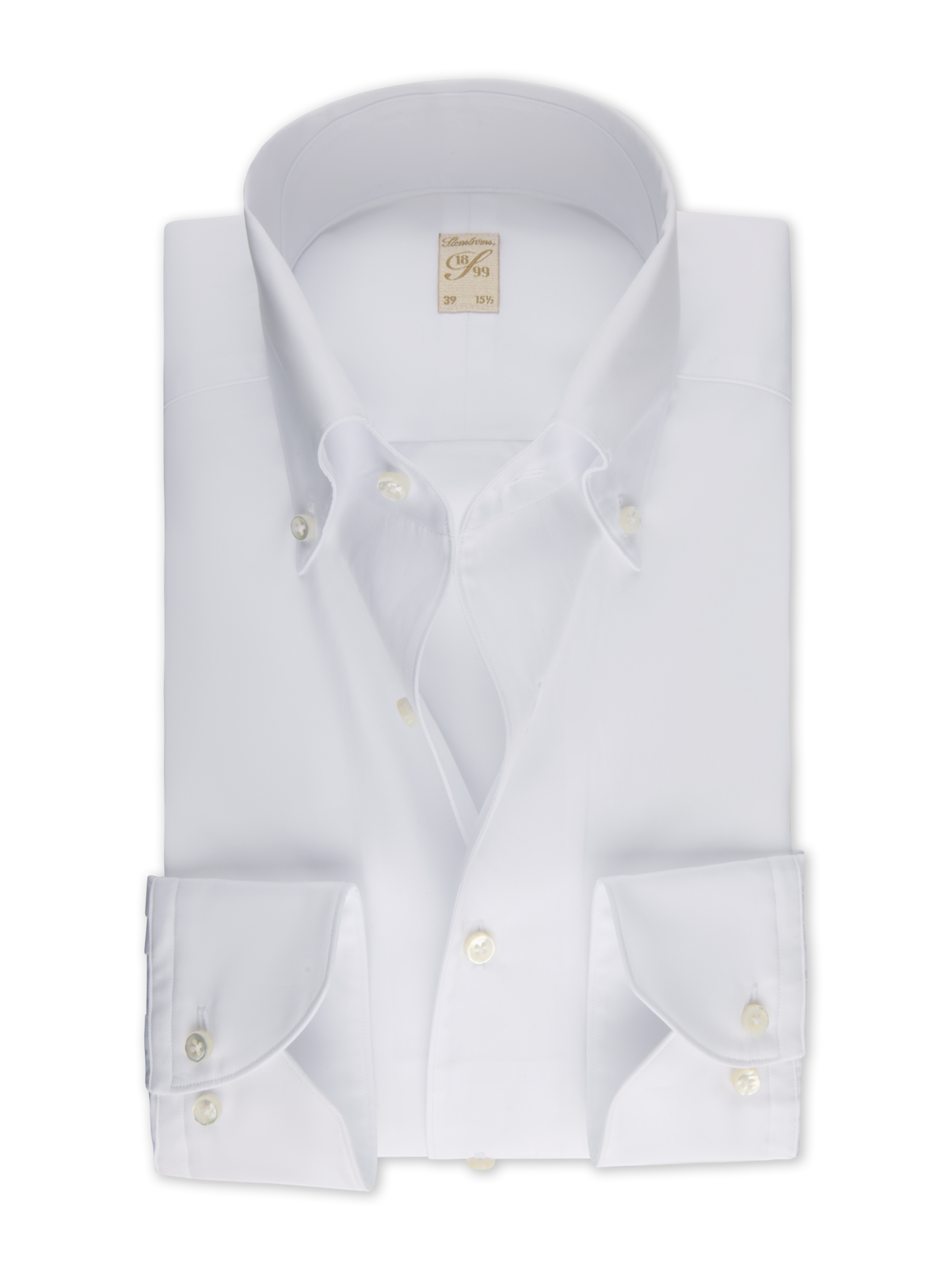 Stenströms White Poplin Shirt | Men | Men's Shirts | 1899 | Size: 47 | White | Solid | Long Sleeves