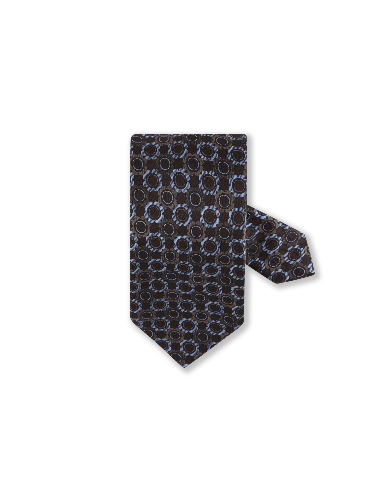 Stenströms Navy Patterned Silk Tie | Men | Accessories | Size: One Size | Dark brown