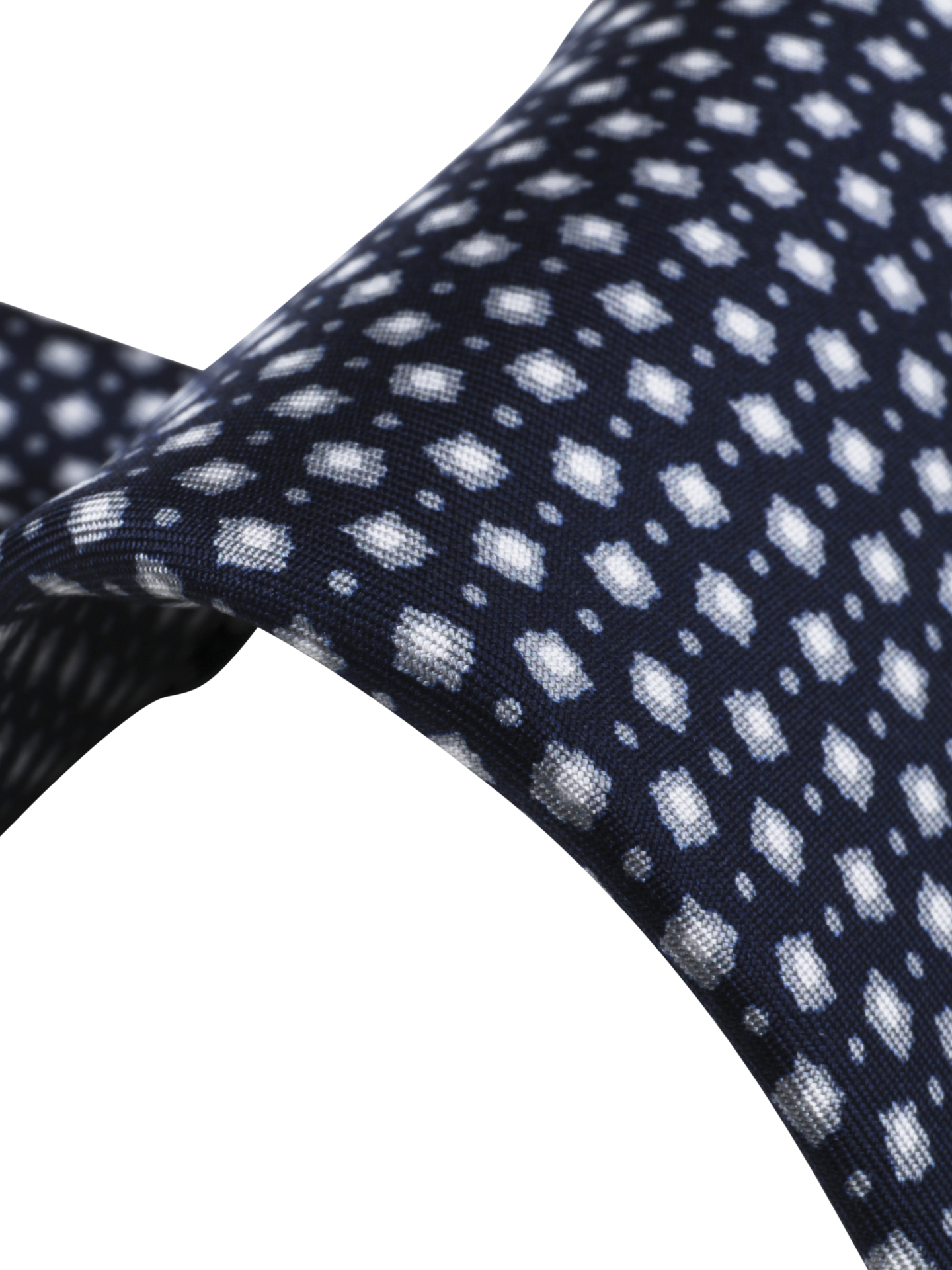 Navy Patterned Silk Tie